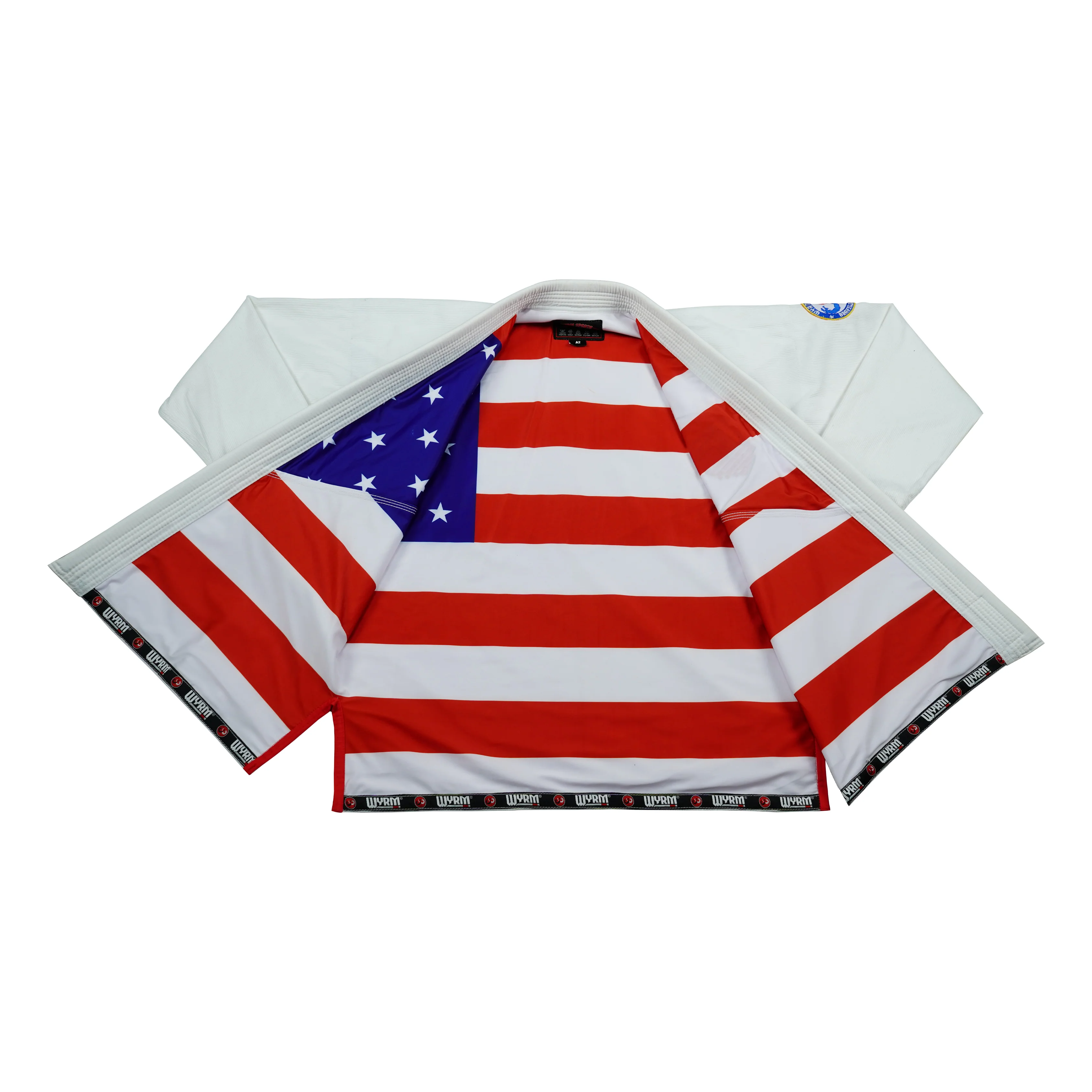 American White Brazilian Jiu Jitsu Gi With Built-in Rash Guard