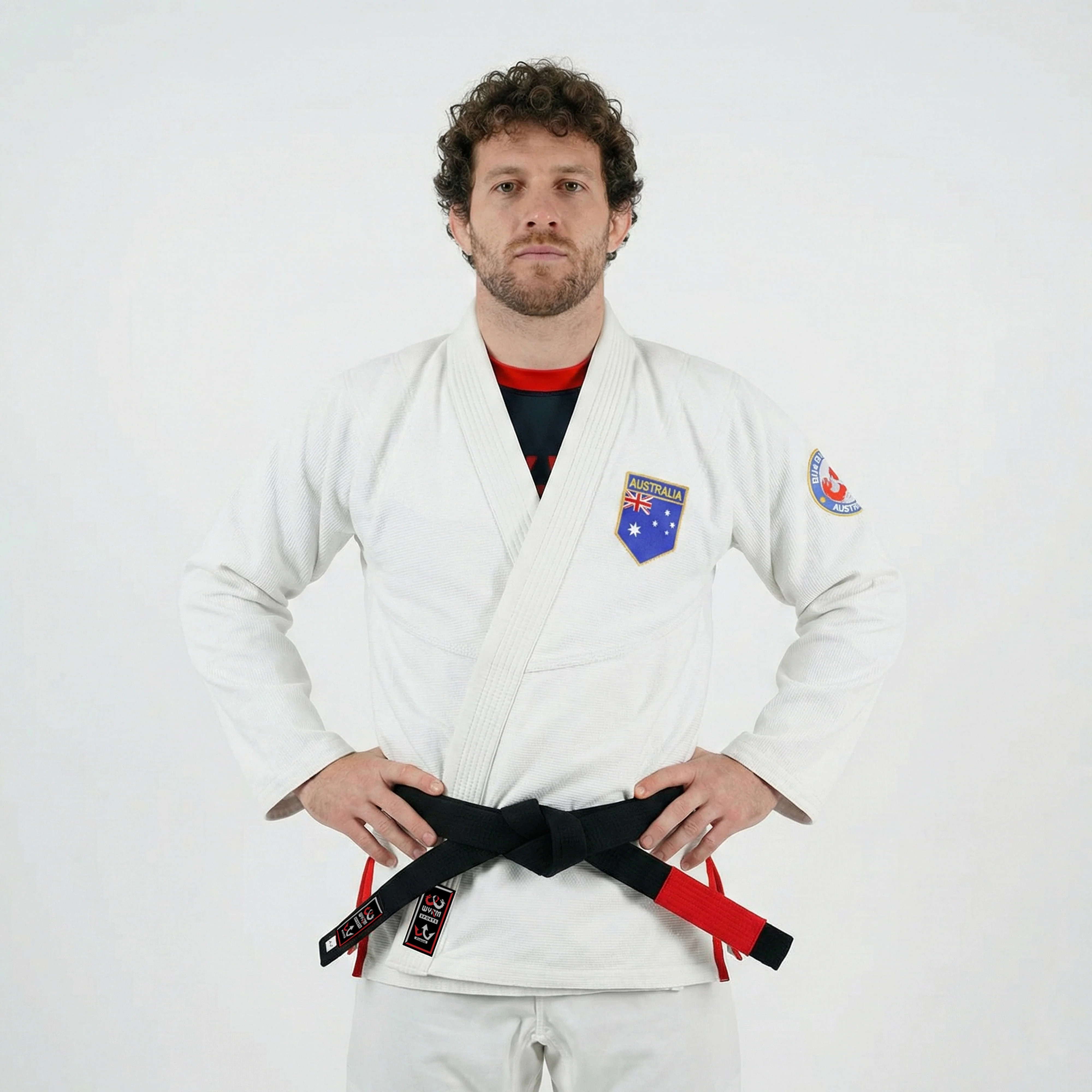 Australian White Brazilian Jiu Jitsu Gi With Built-in Rash Guard - Image 2