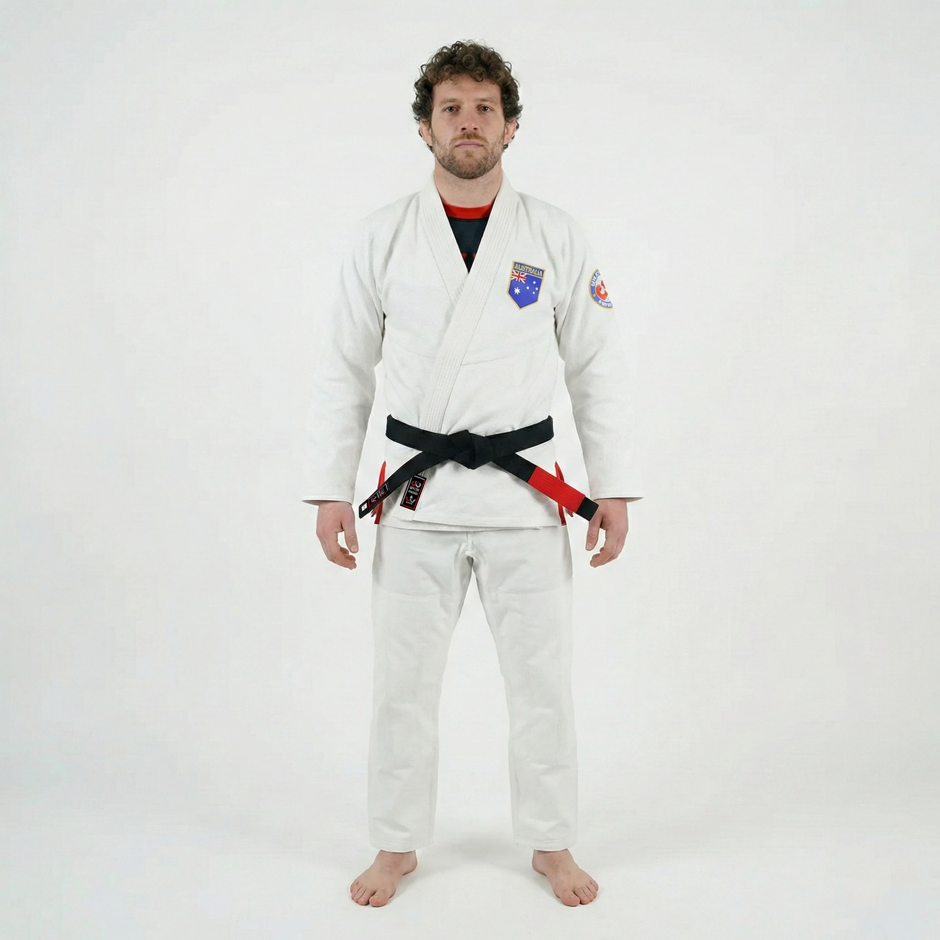 Australian White Brazilian Jiu Jitsu Gi With Built-in Rash Guard - Image 3