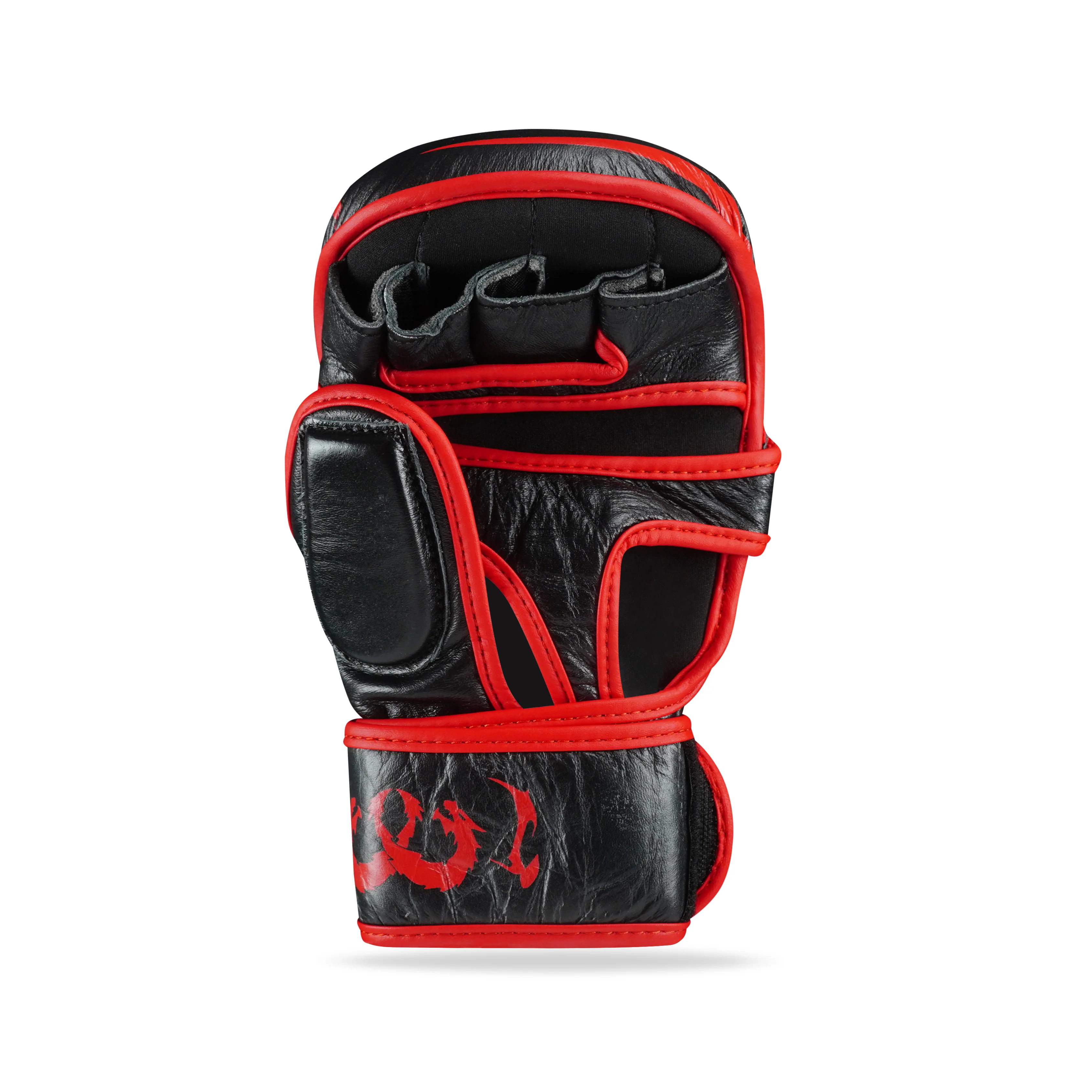 Canelo Black/Red Genuine Leather MMA Training Gloves - Image 3