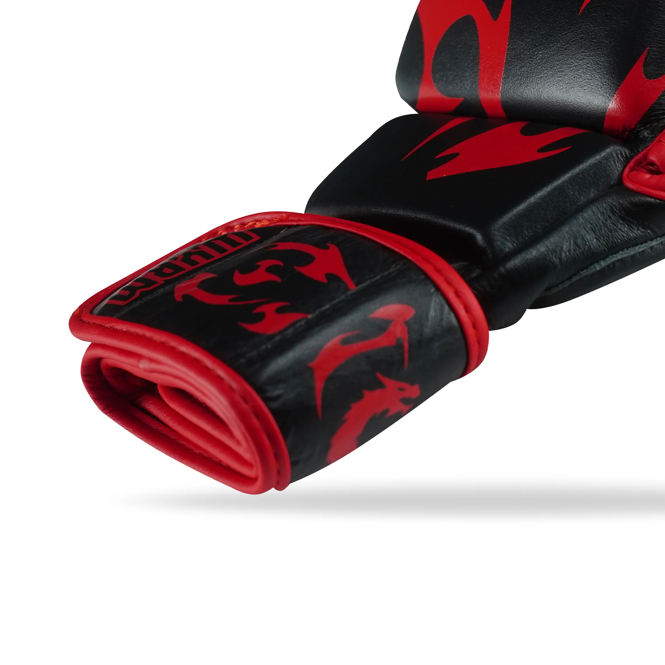 Canelo Black/Red Genuine Leather MMA Training Gloves - Image 5