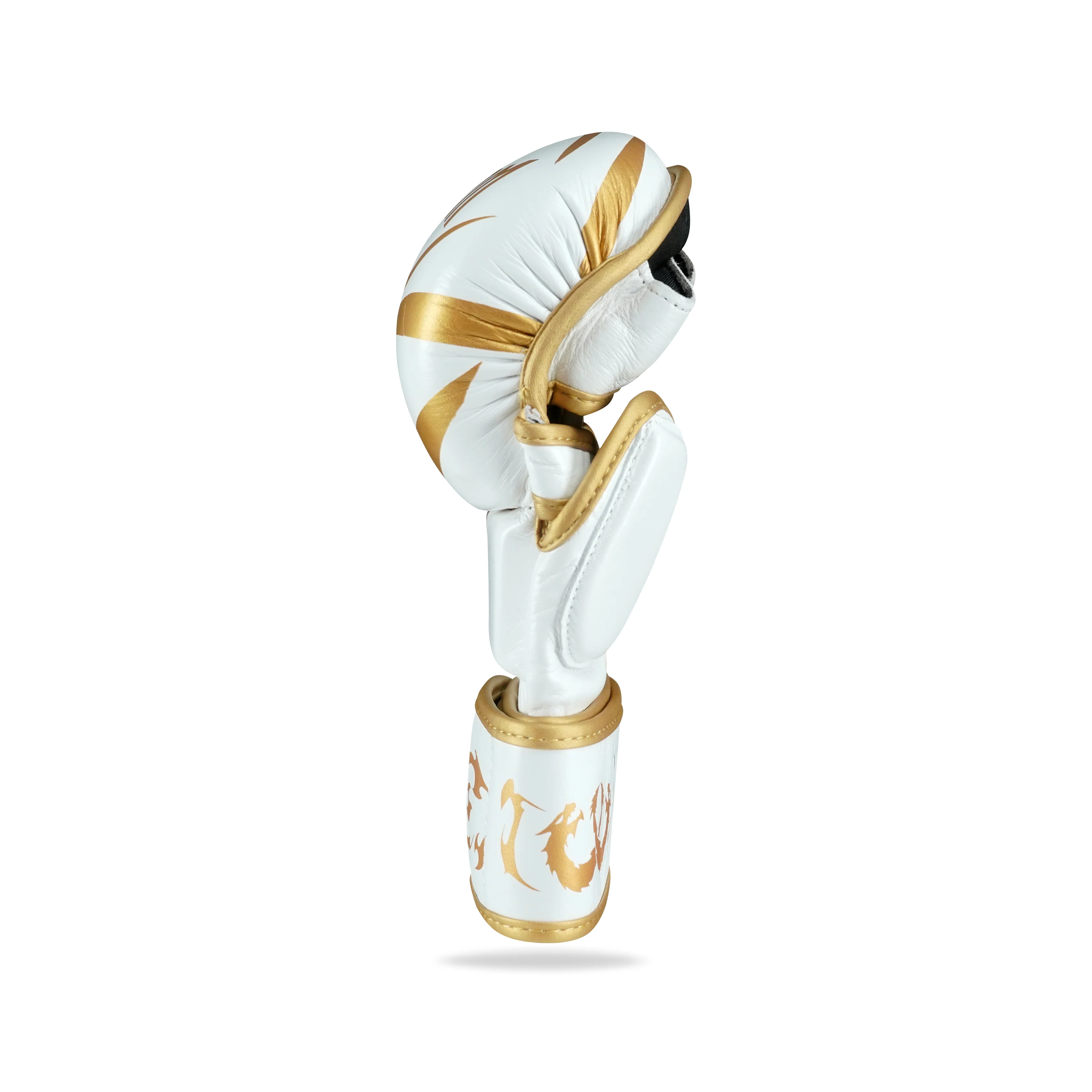 Canelo White/Gold Genuine Leather MMA Training Gloves - Image 6