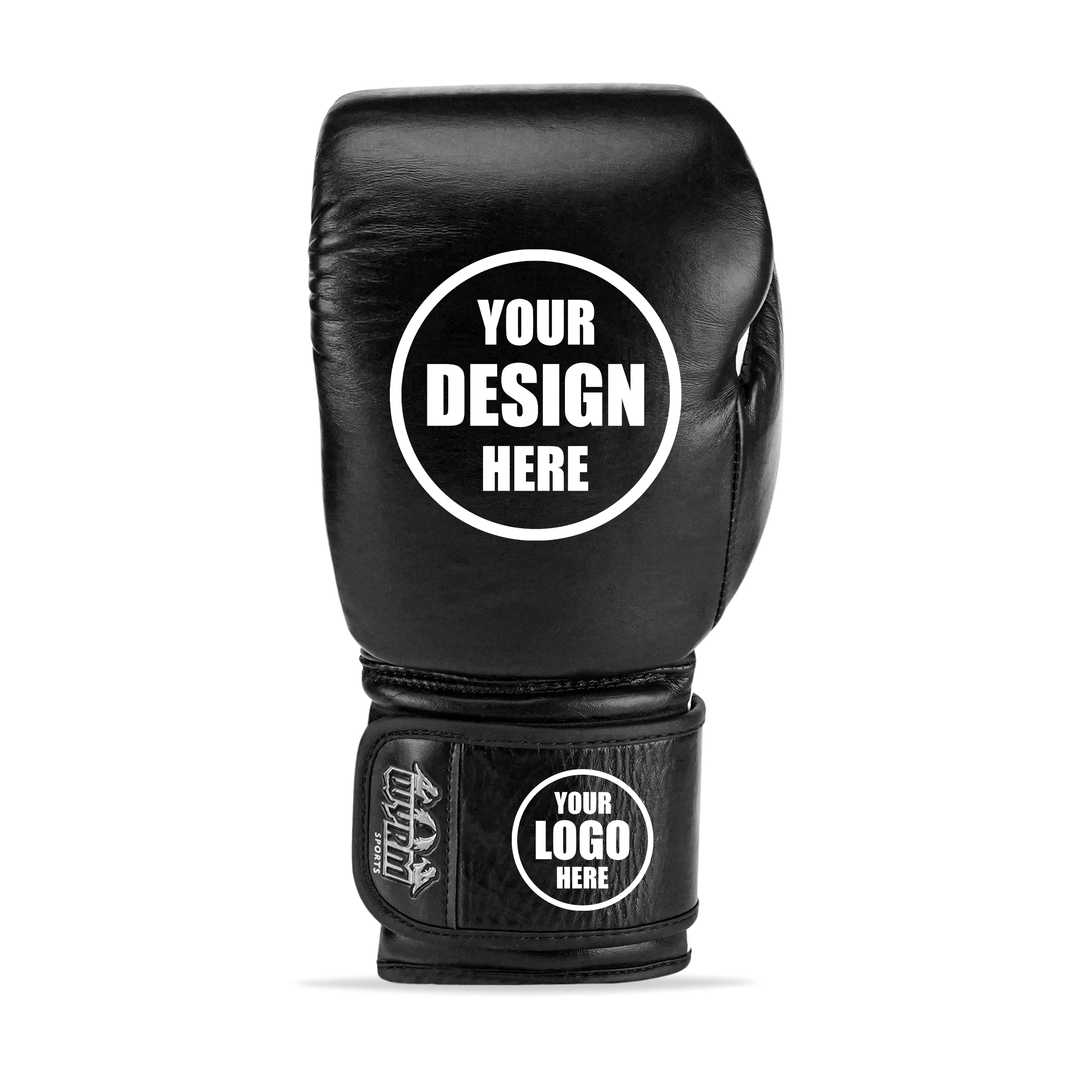 Custom Black Genuine Leather Boxing Gloves C19 - Image 6