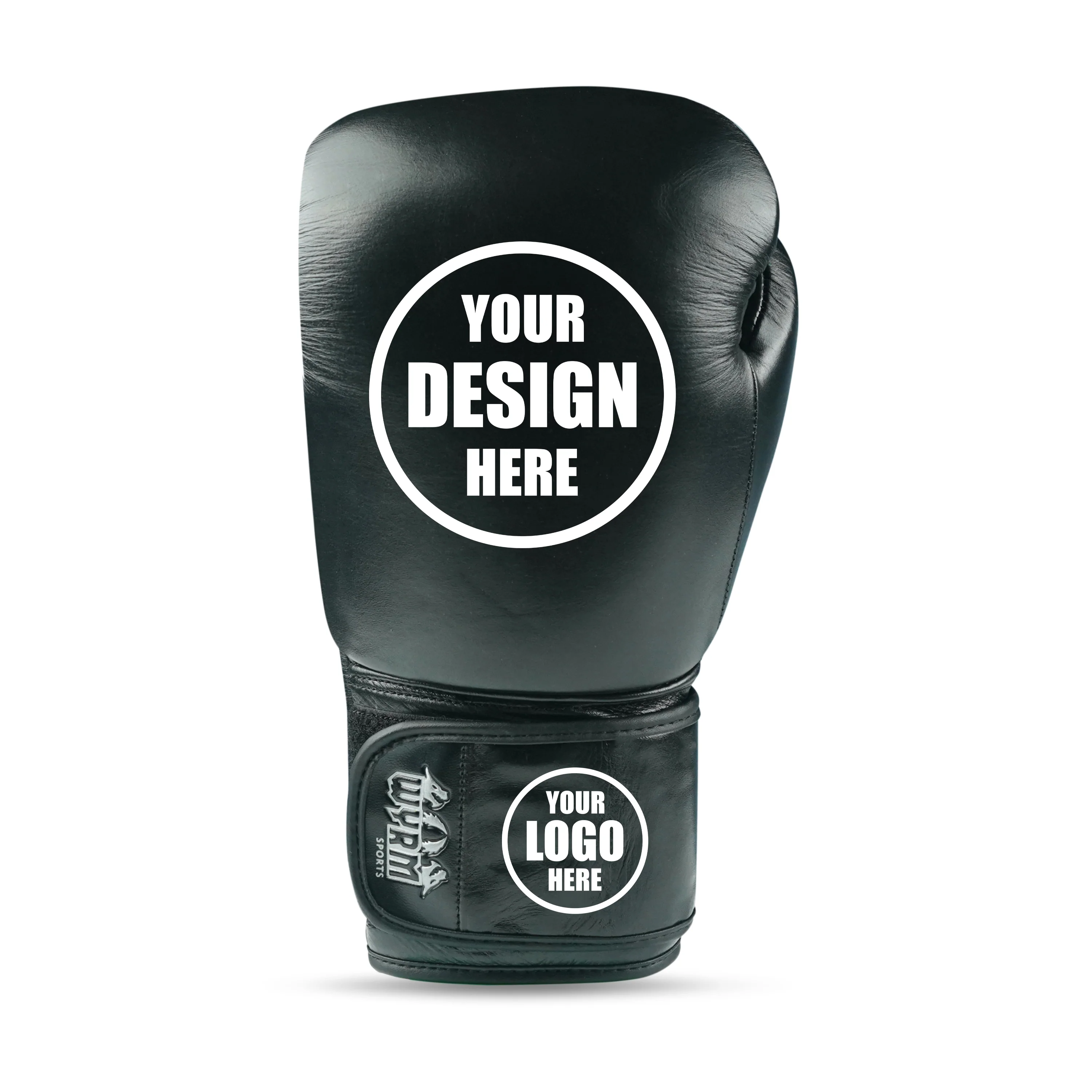 Custom Black Genuine Leather Boxing Training Gloves C26 - Image 9