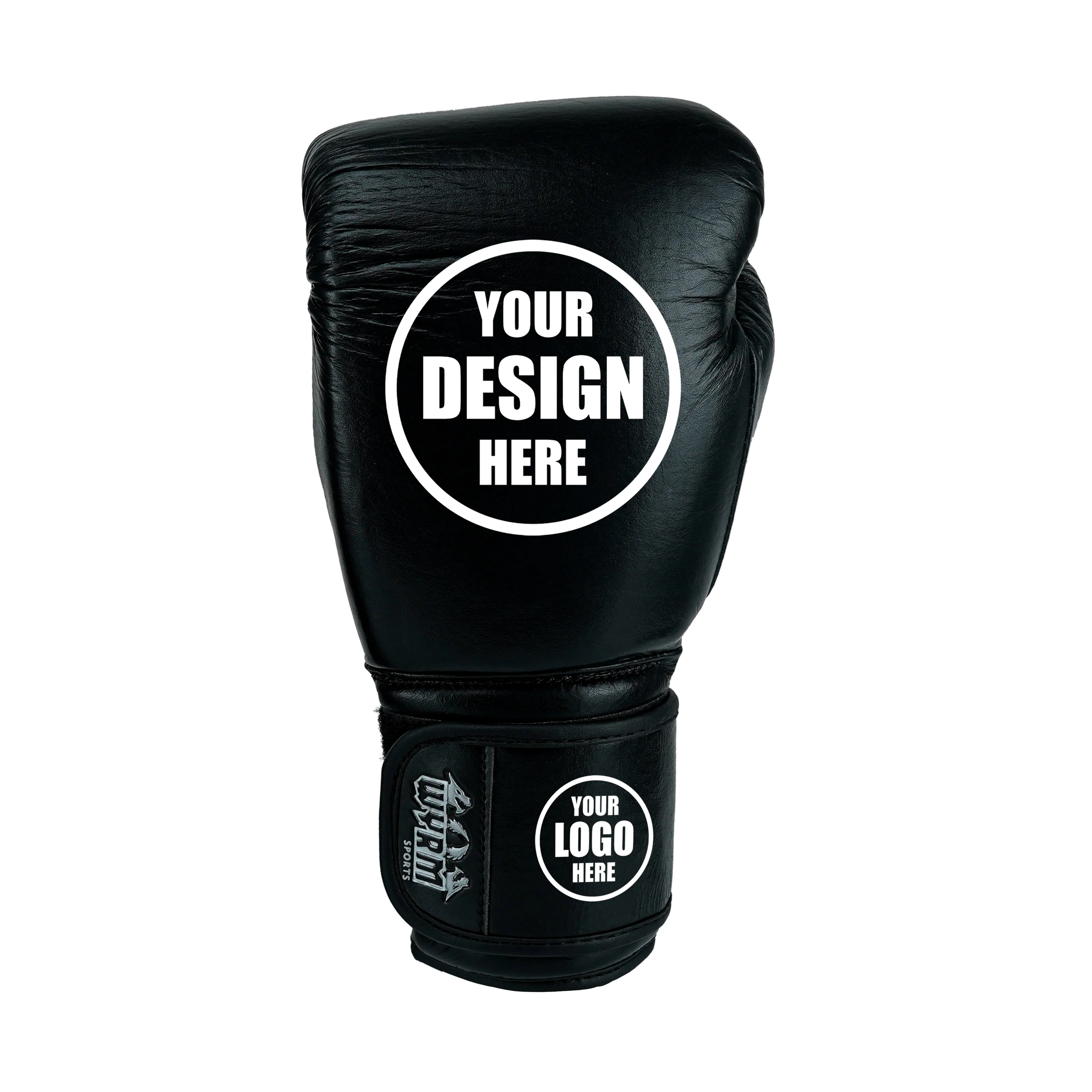 Custom Black Genuine Leather Boxing Training Gloves C31 - Image 4