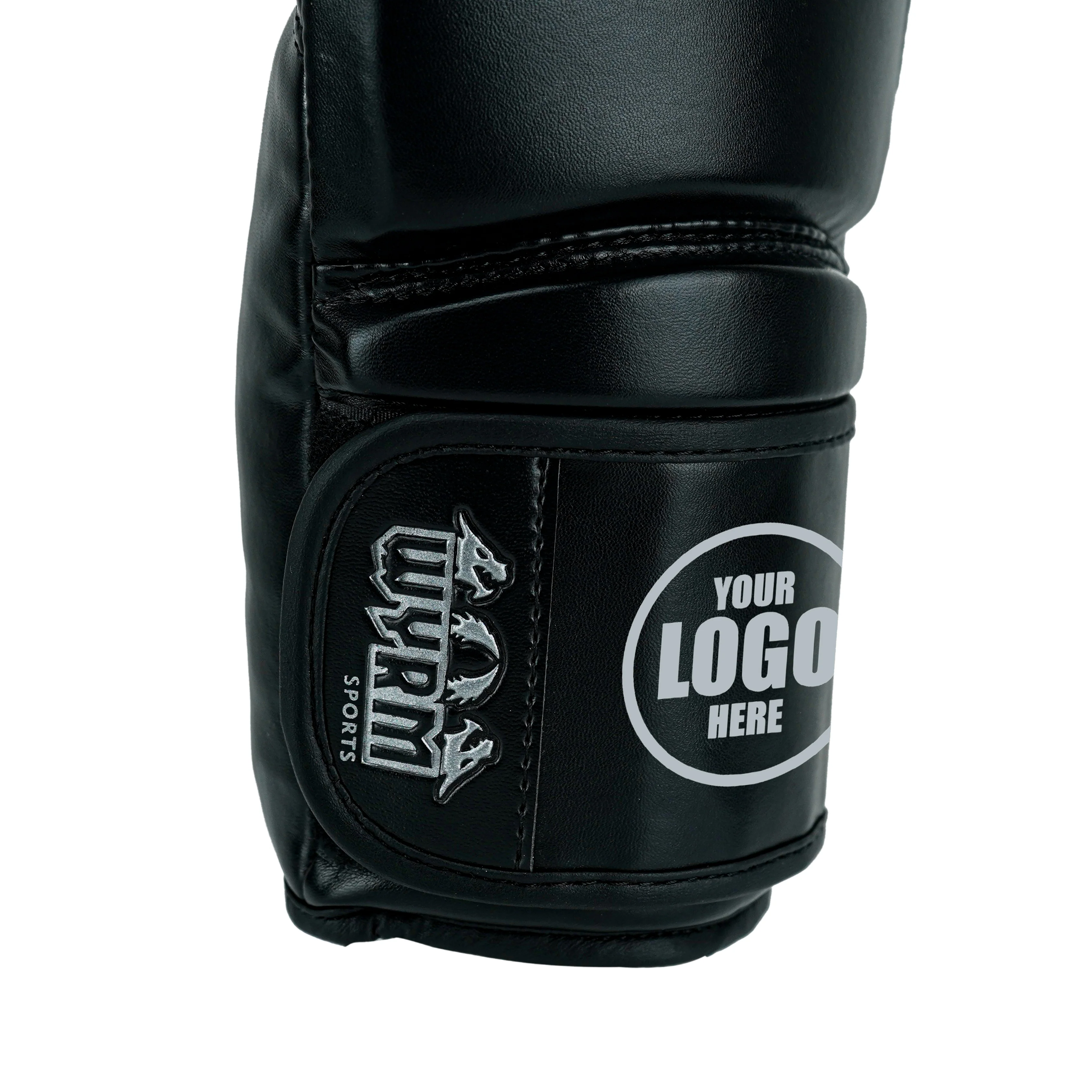Custom Black PU Leather Boxing Training Gloves C11 - Image 10