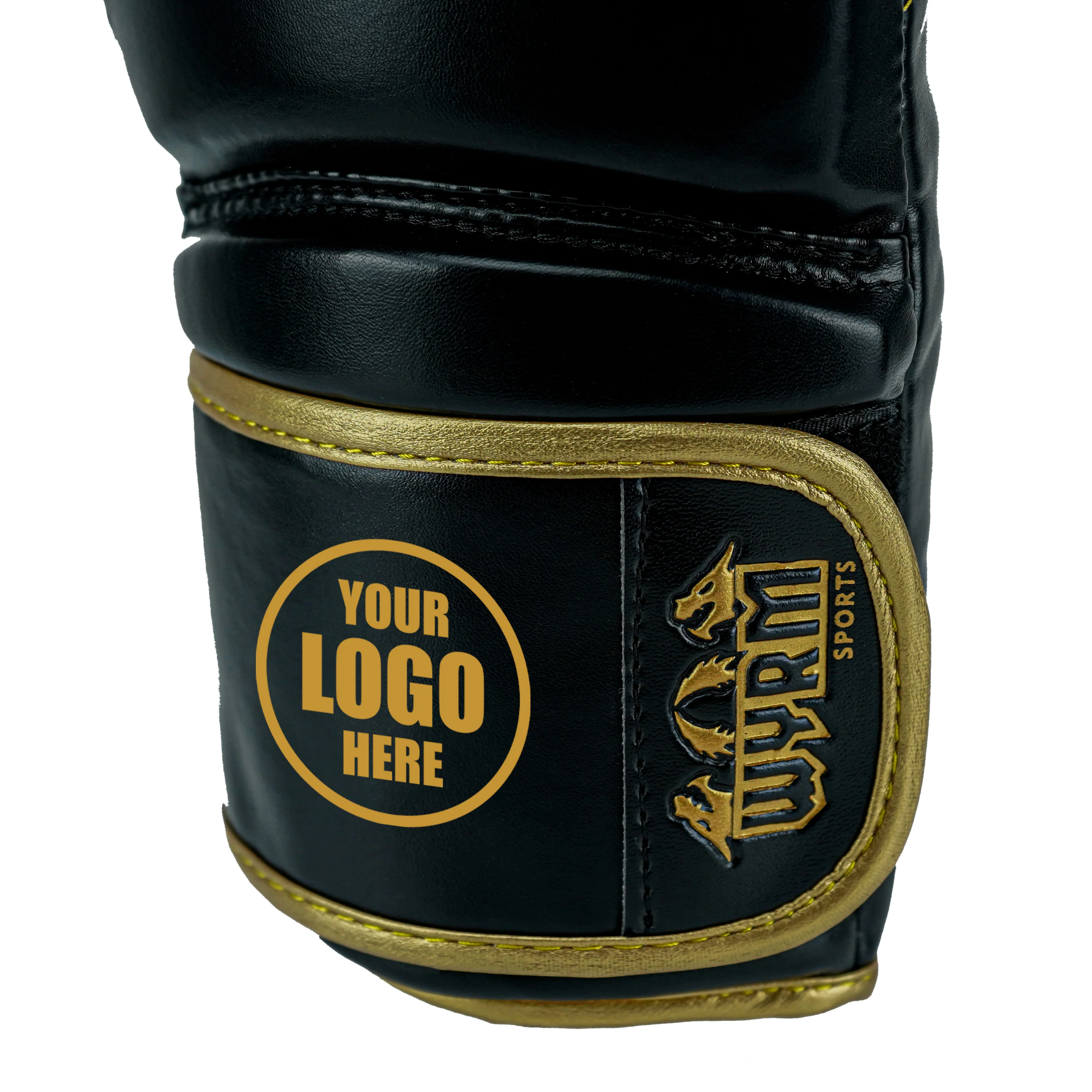 Custom Black PU Leather Boxing Training Gloves C12 - Image 8