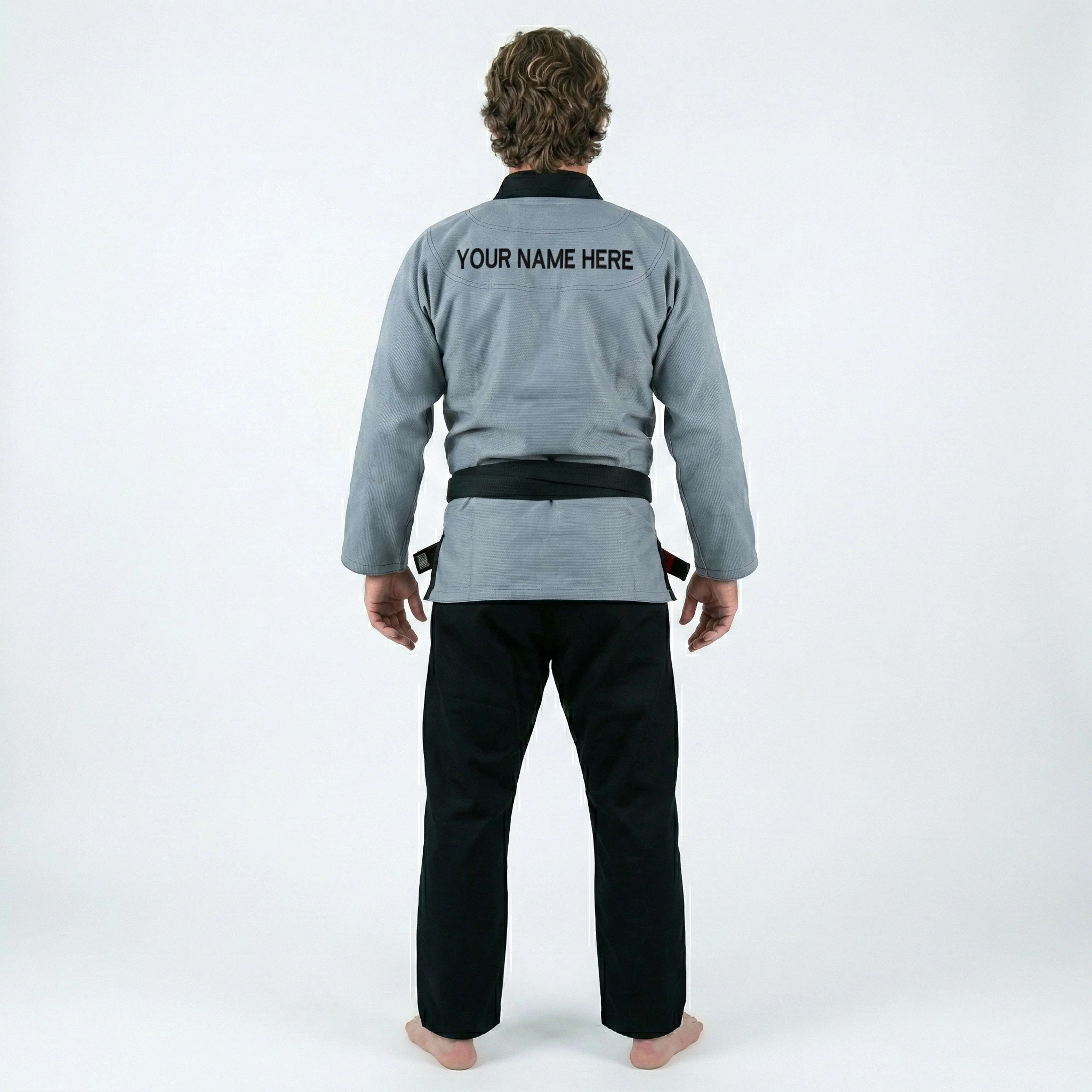 Custom Grey with Black Lapel Brazilian Jiu Jitsu Gi - Image 3