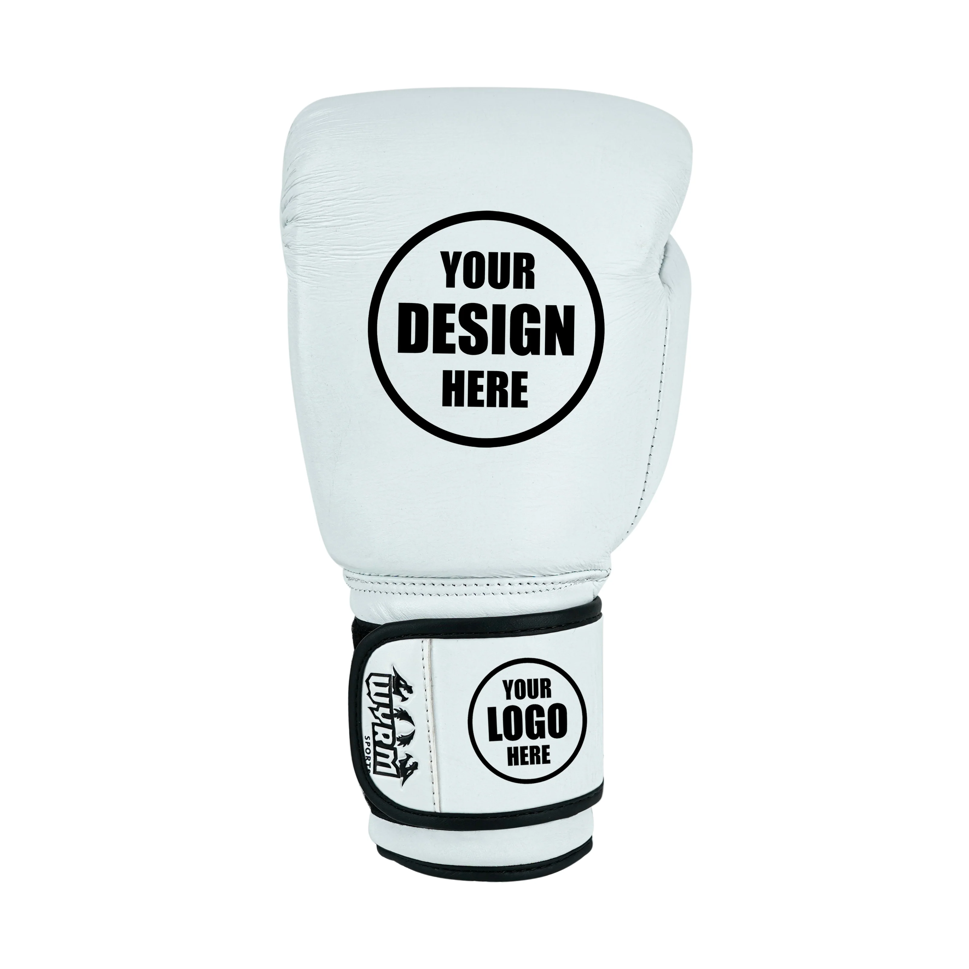 Custom White Genuine Leather Boxing Training Gloves C25 - Image 5