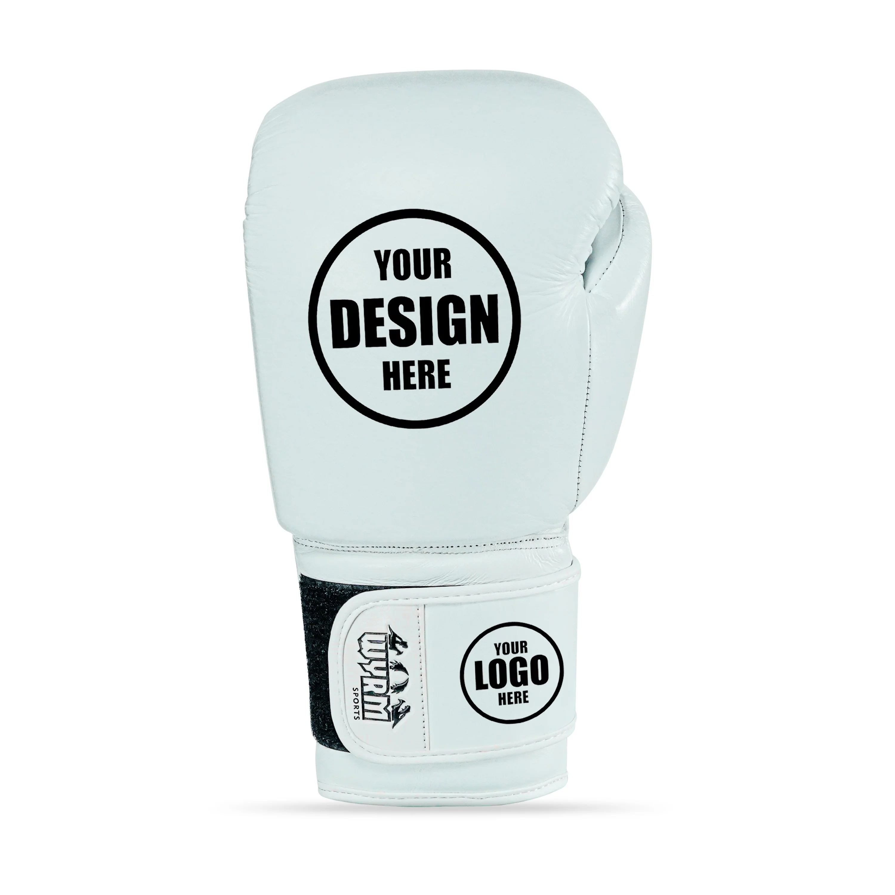 Custom White Genuine Leather Boxing Training Gloves C26 - Image 9