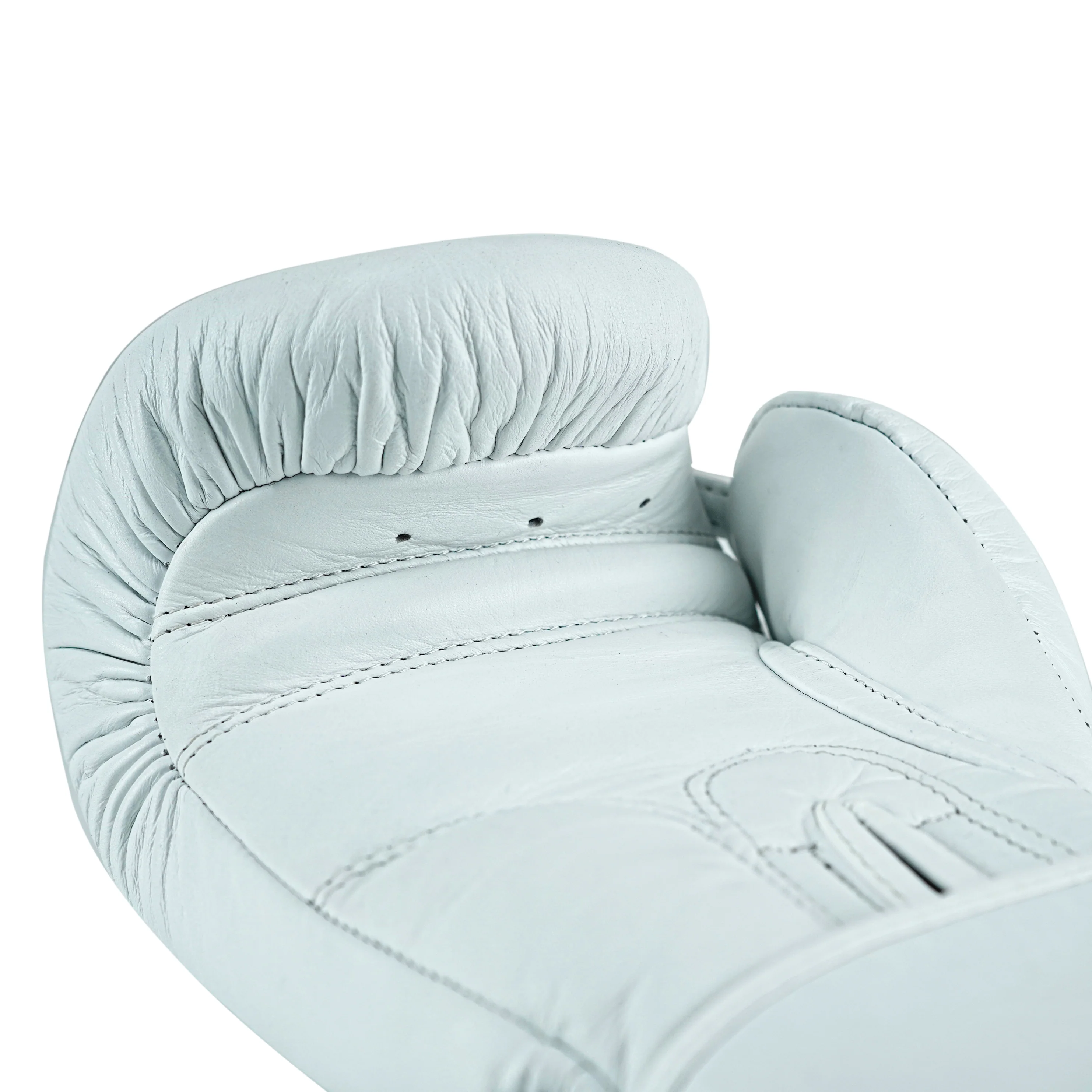 Custom White Genuine Leather Boxing Training Gloves C38 - Image 6