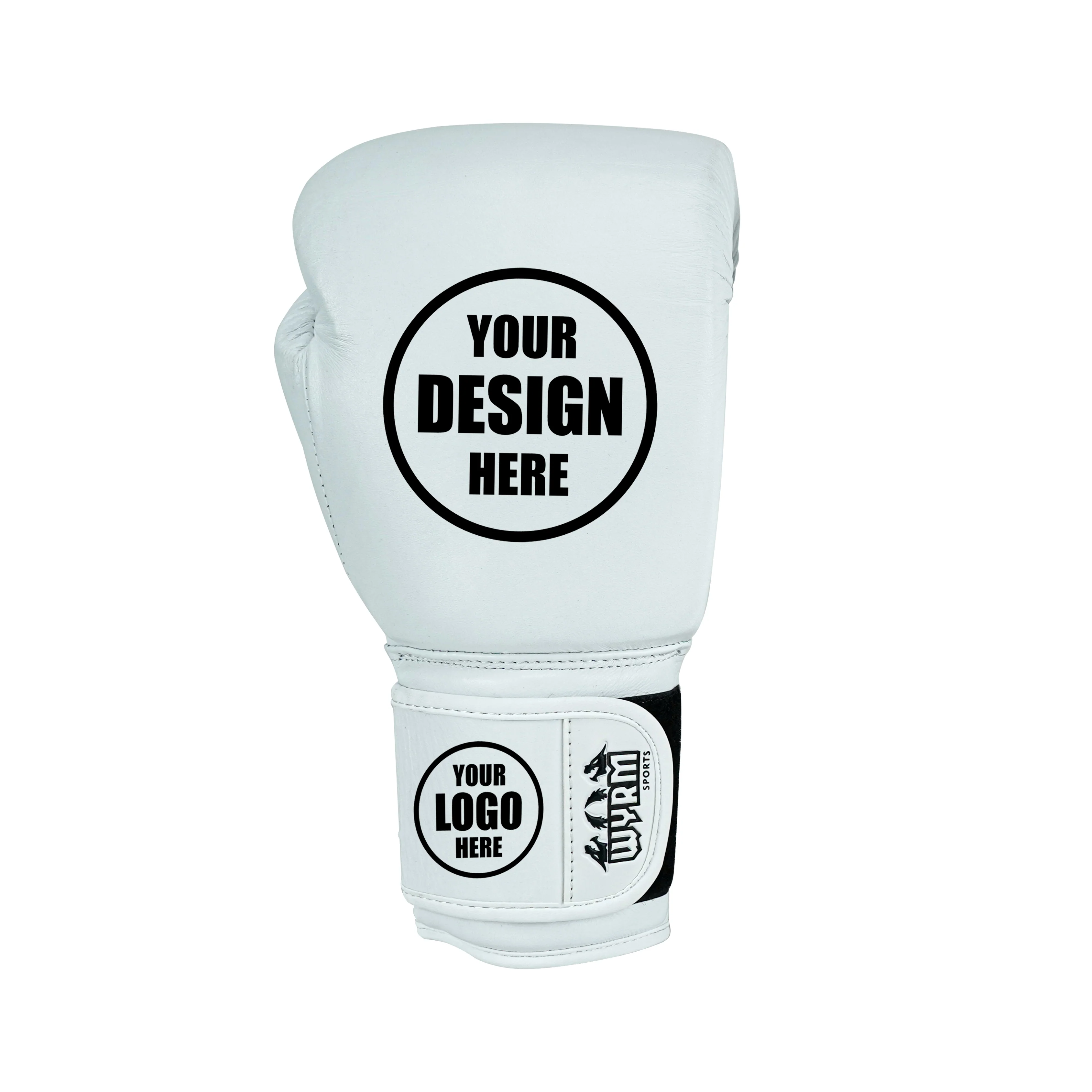 Custom White Genuine Leather Boxing Training Gloves C38 - Image 7