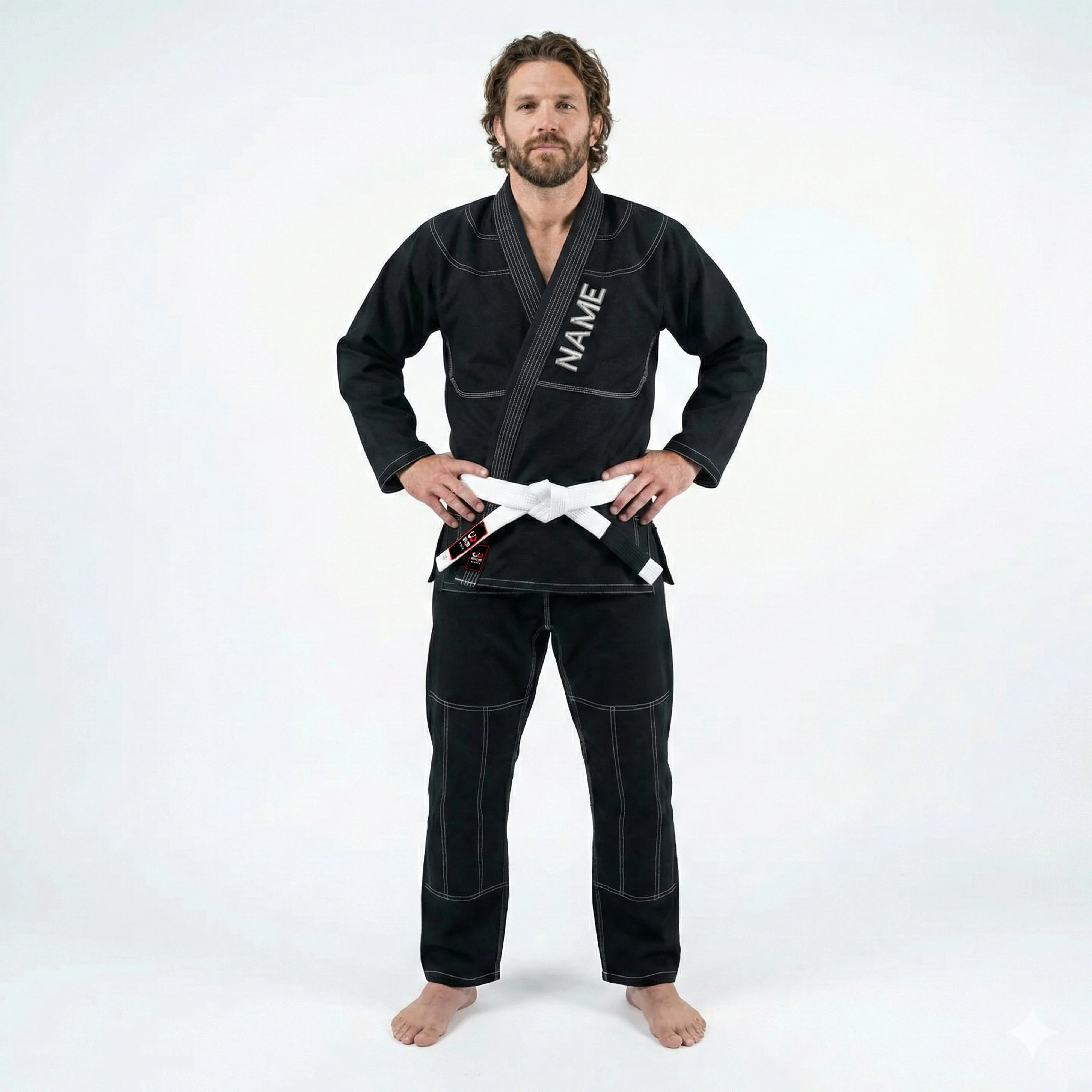 Customized Logo Black Brazilian Jiu Jitsu Gi - Image 2