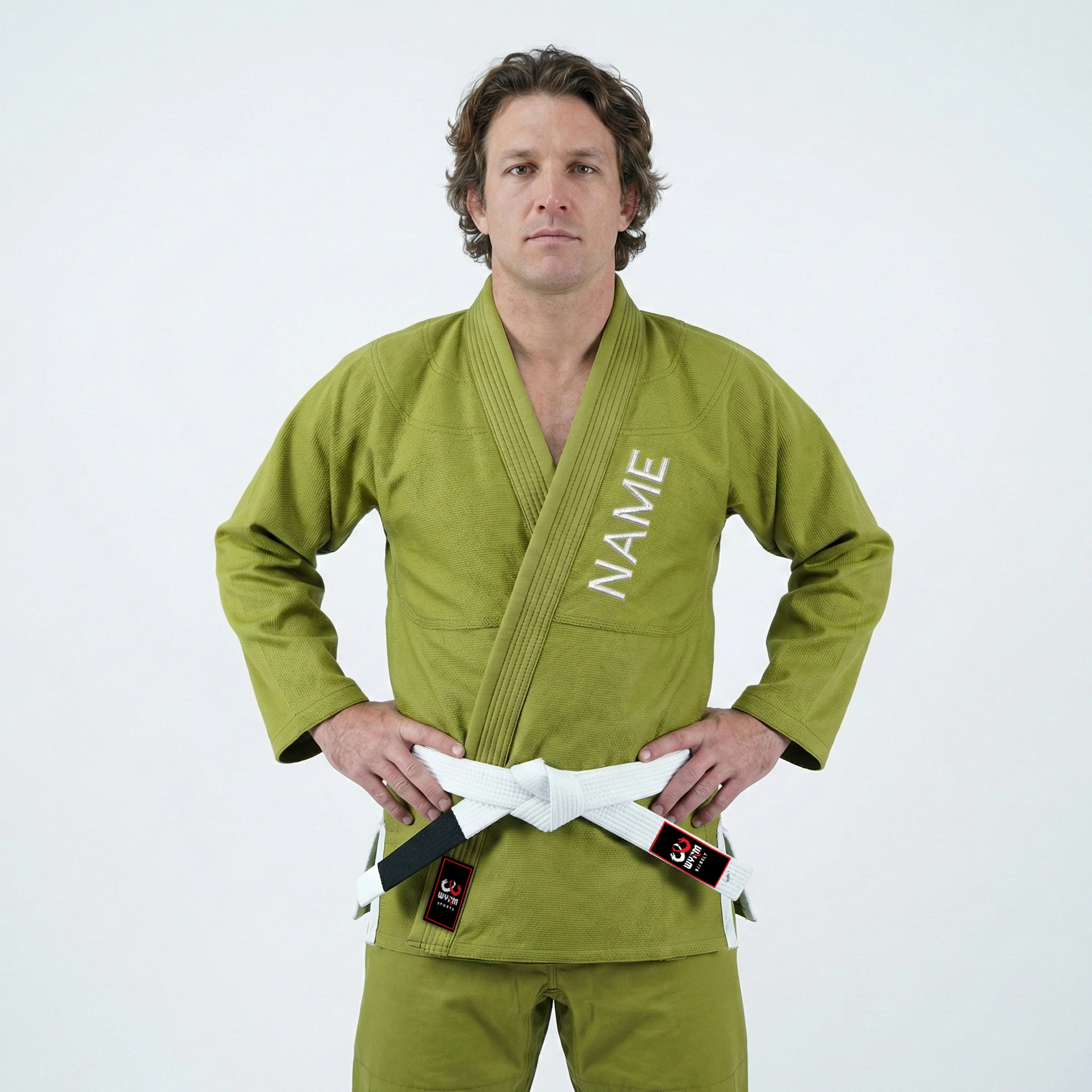 Customized Logo Olive Green Brazilian Jiu Jitsu Gi