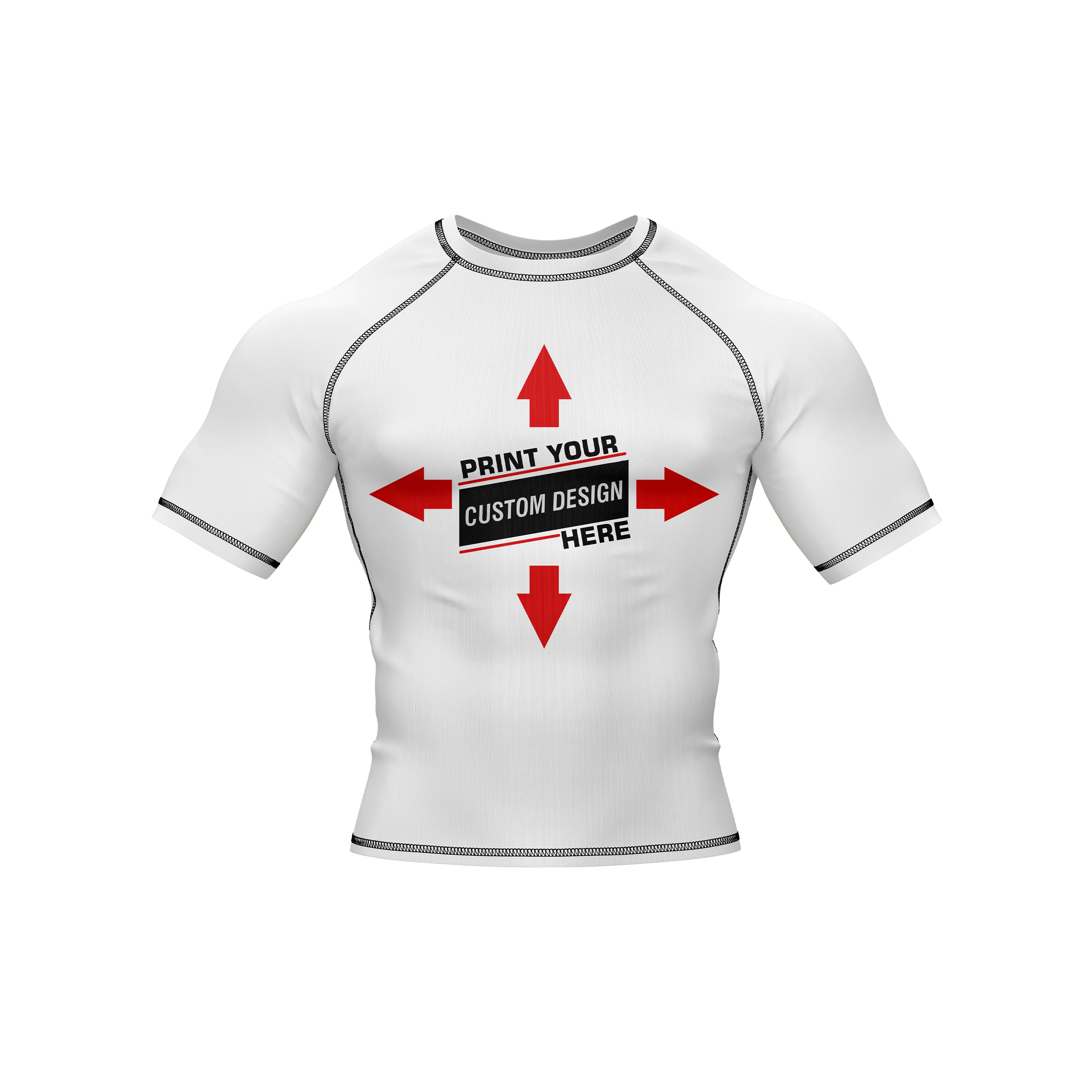 Customized White Rash Guard / Compression Top - Image 3
