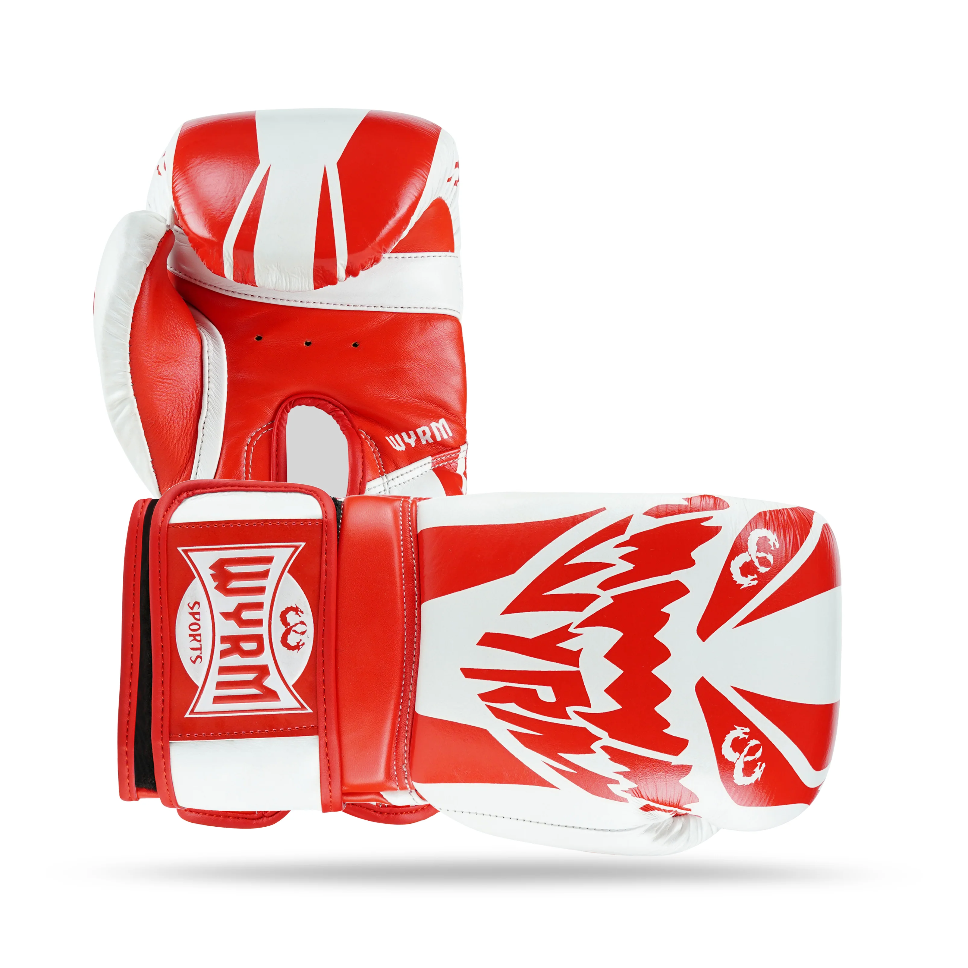 Devourer Red/White Genuine Leather Boxing Gloves - Image 3