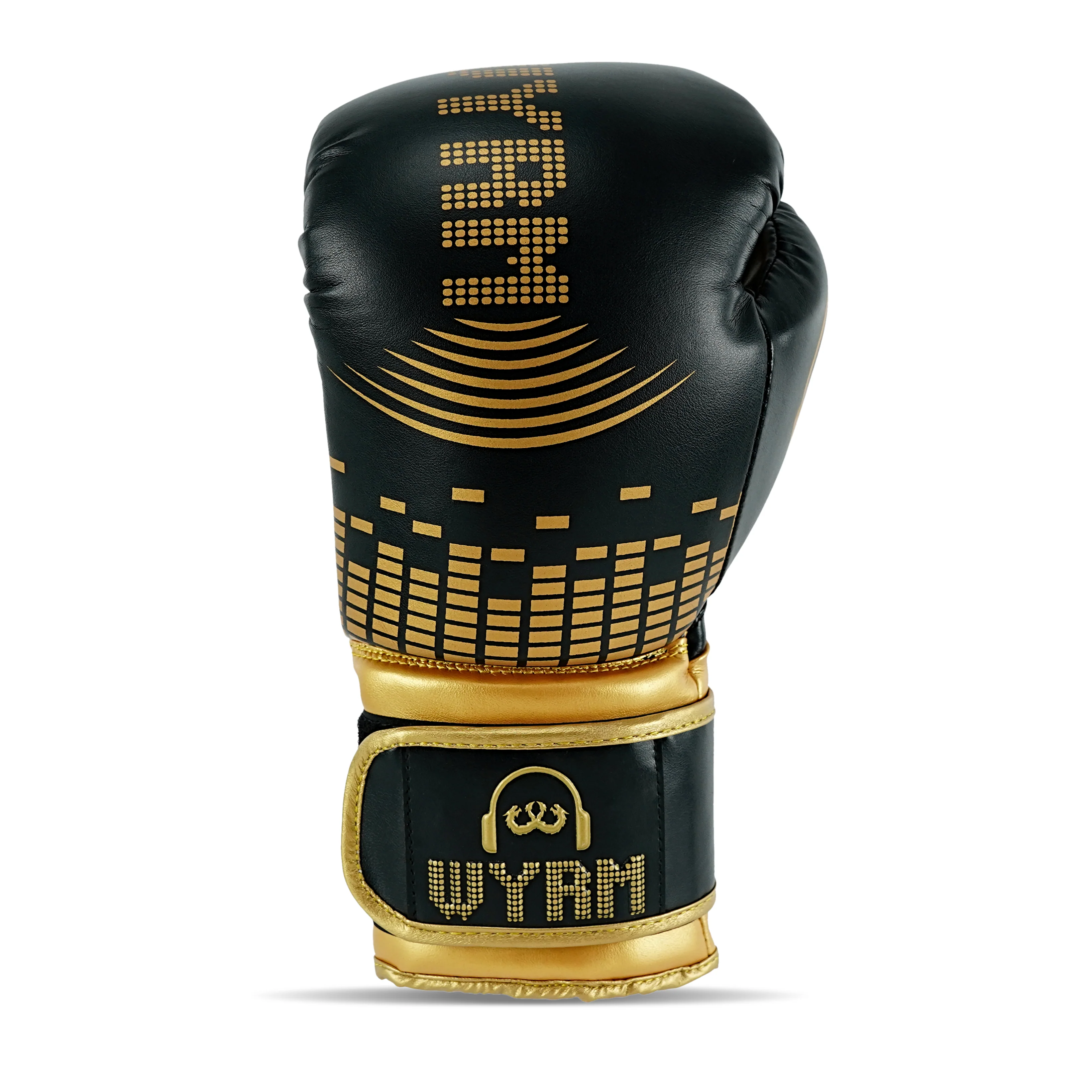 Pulse Gold/Black Leather Boxing Gloves - Image 2
