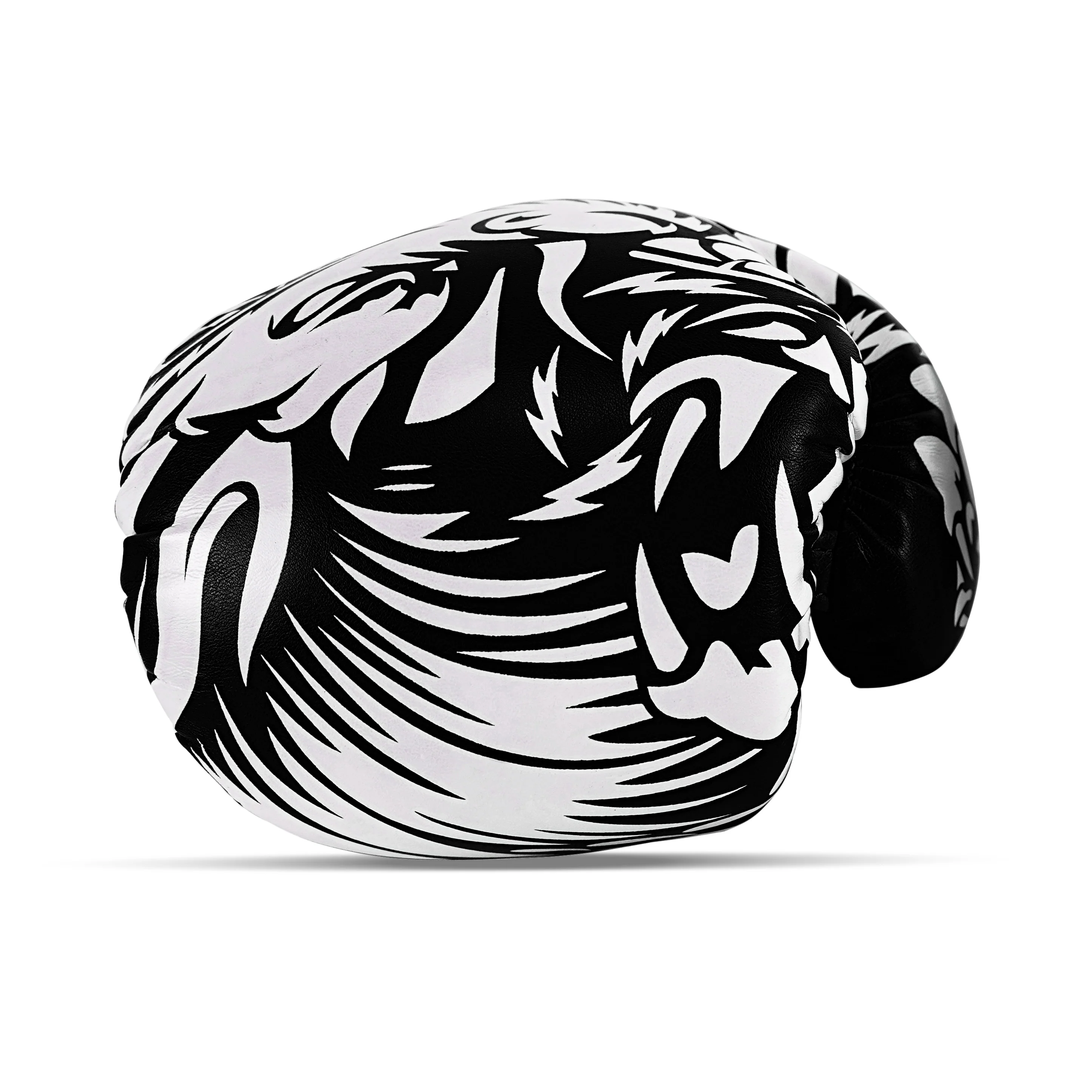 Dragon White/Black Leather Boxing Gloves - Image 6