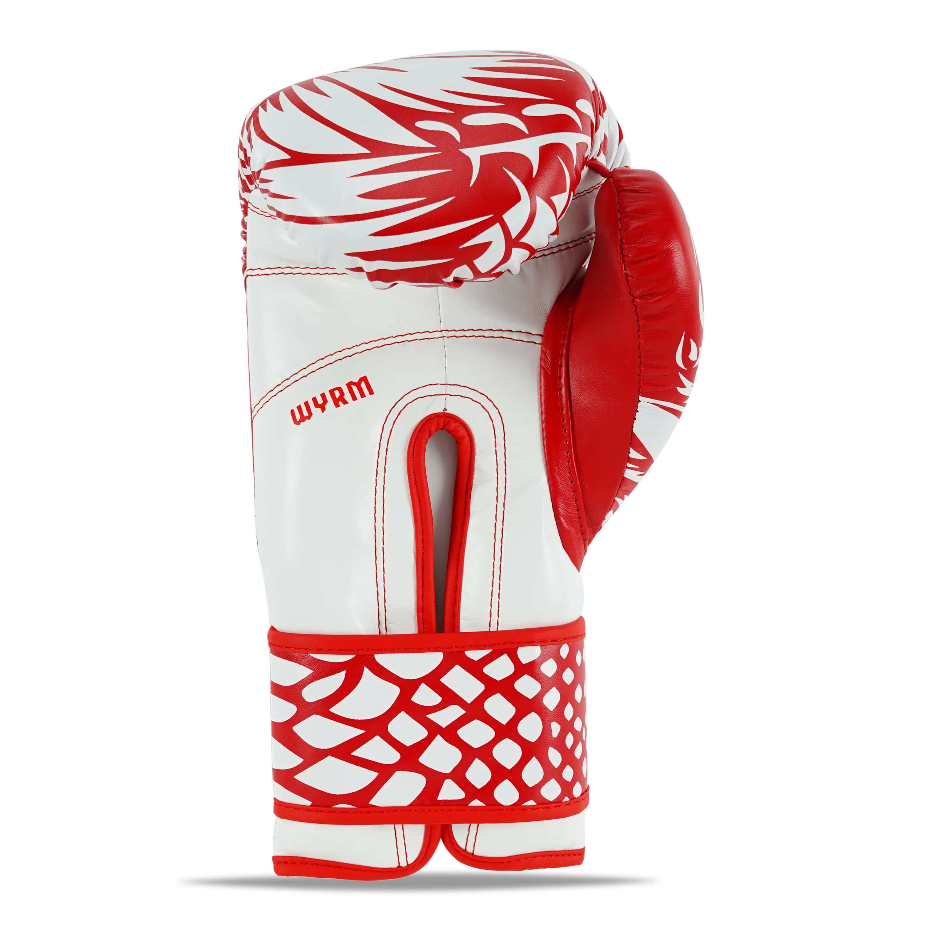 Dragon White/Red Leather Boxing Gloves - Image 4