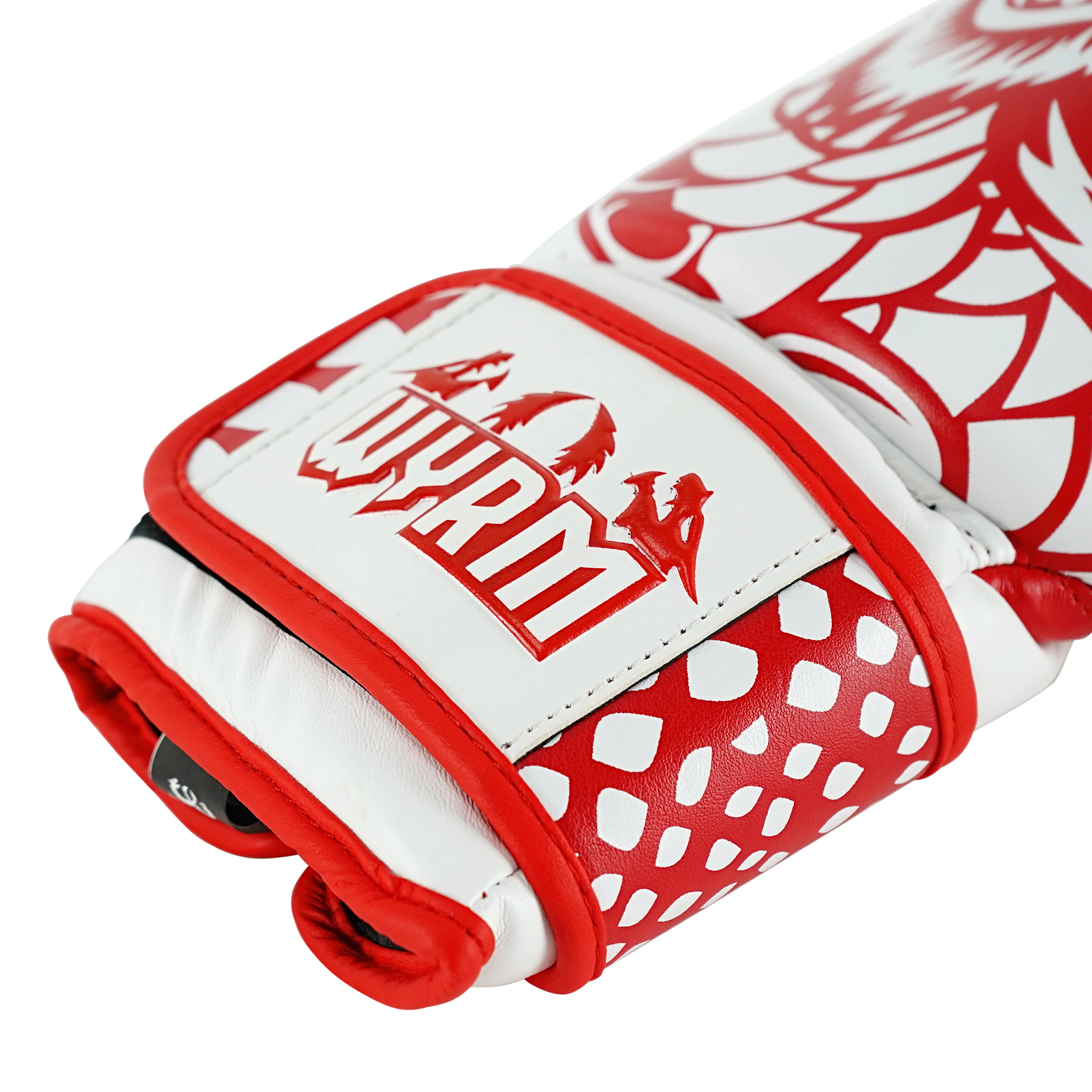 Dragon White/Red Leather Boxing Gloves - Image 7