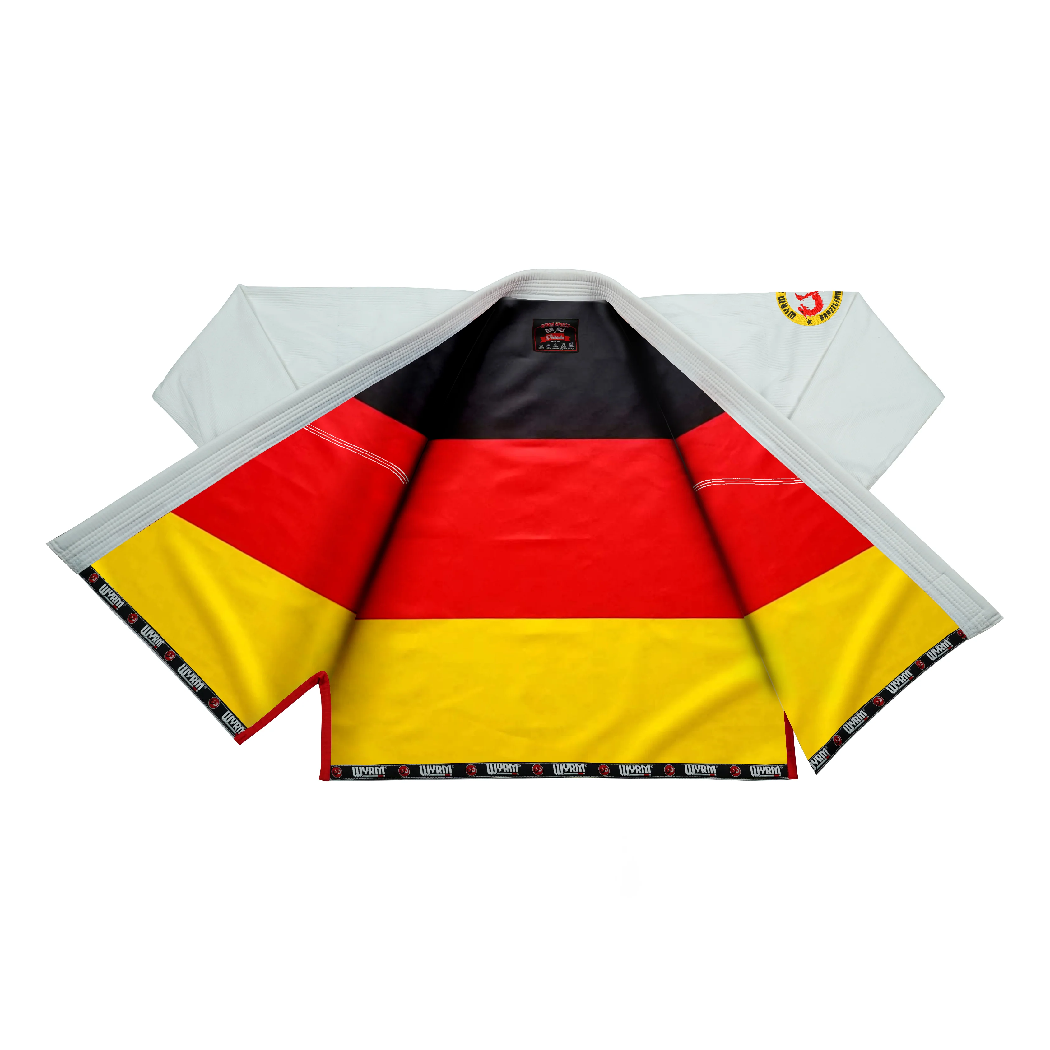 German White Brazilian Jiu Jitsu Gi With Built-in Rash Guard