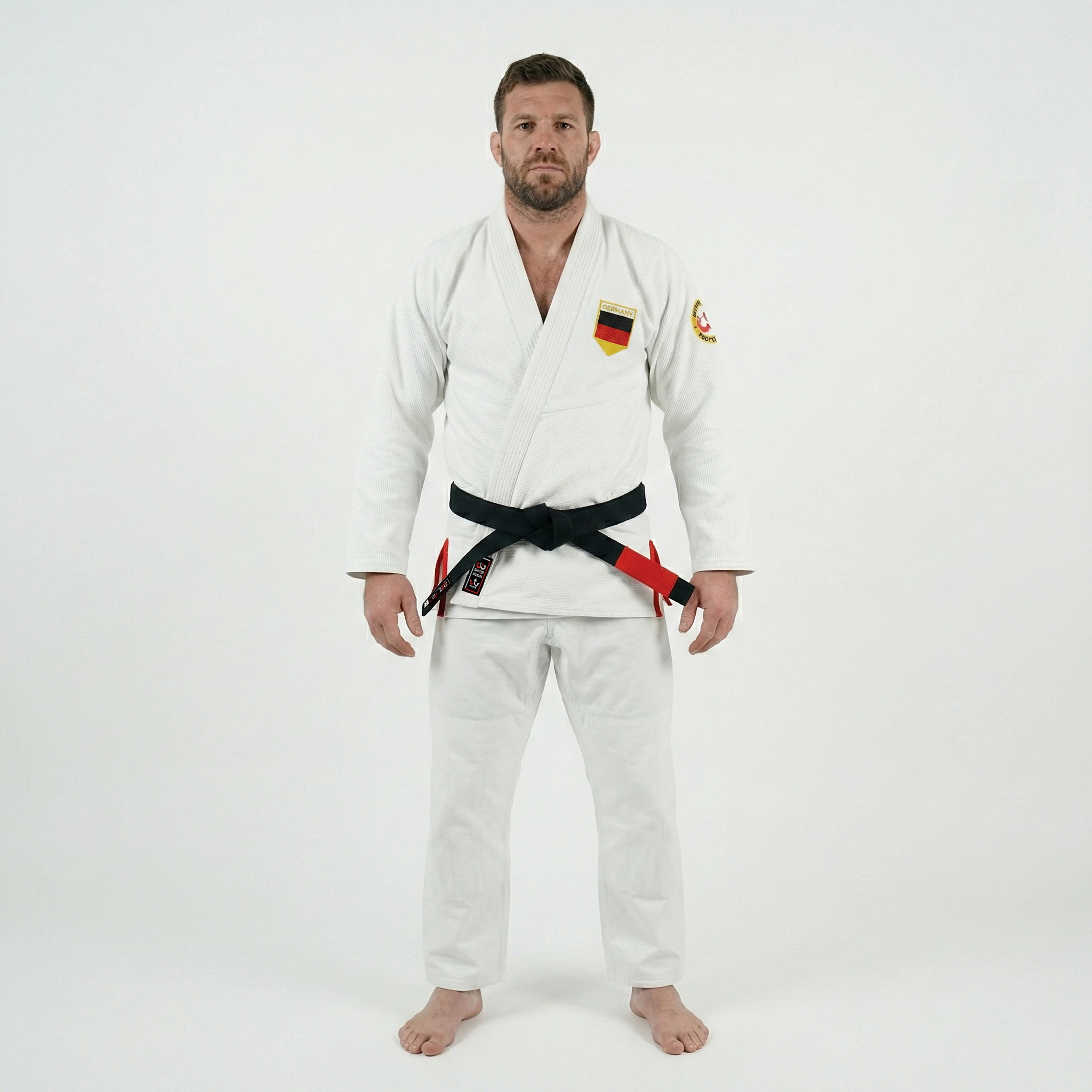 German White Brazilian Jiu Jitsu Gi With Built-in Rash Guard - Image 3