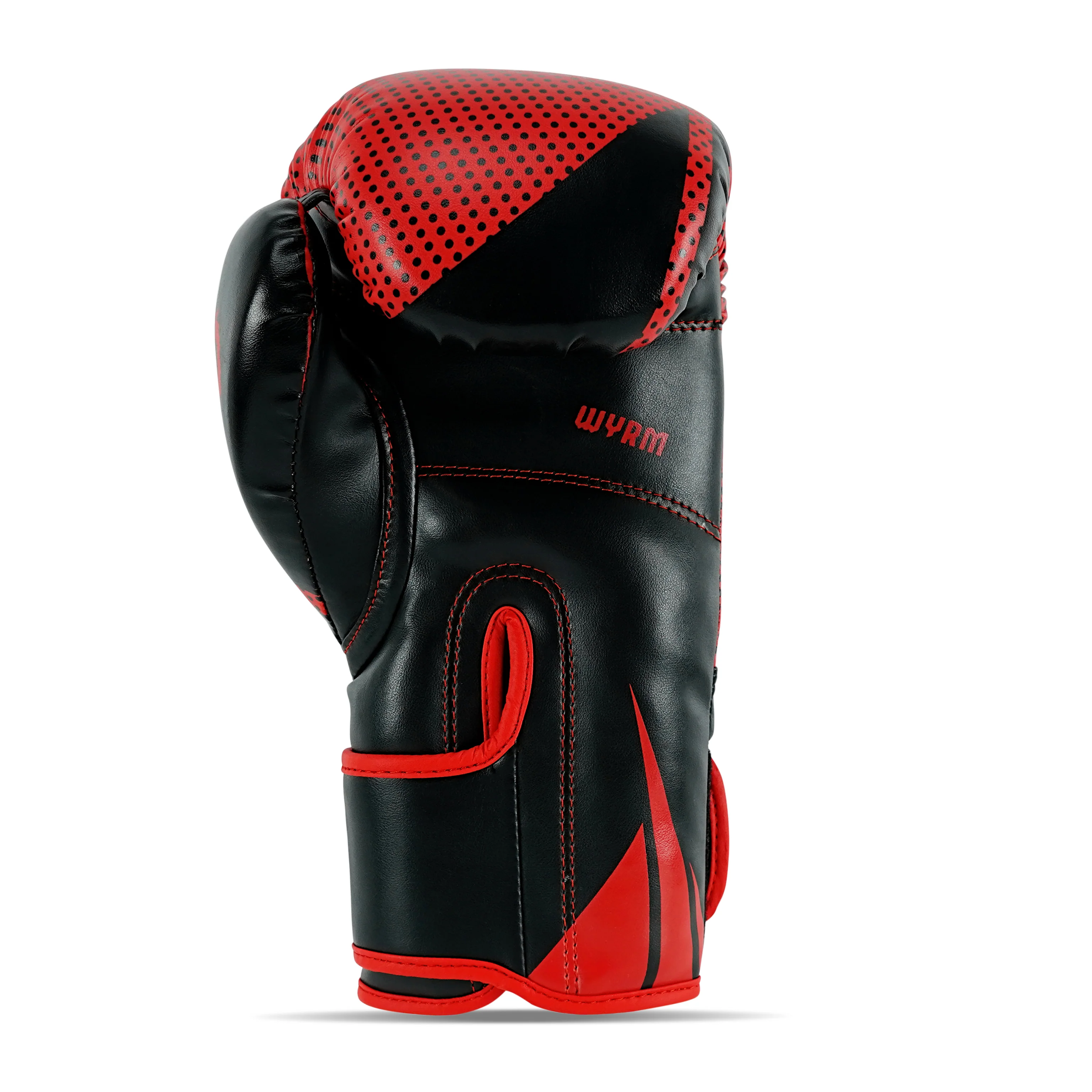 Krusher Red/Black Leather Boxing Gloves - Image 4