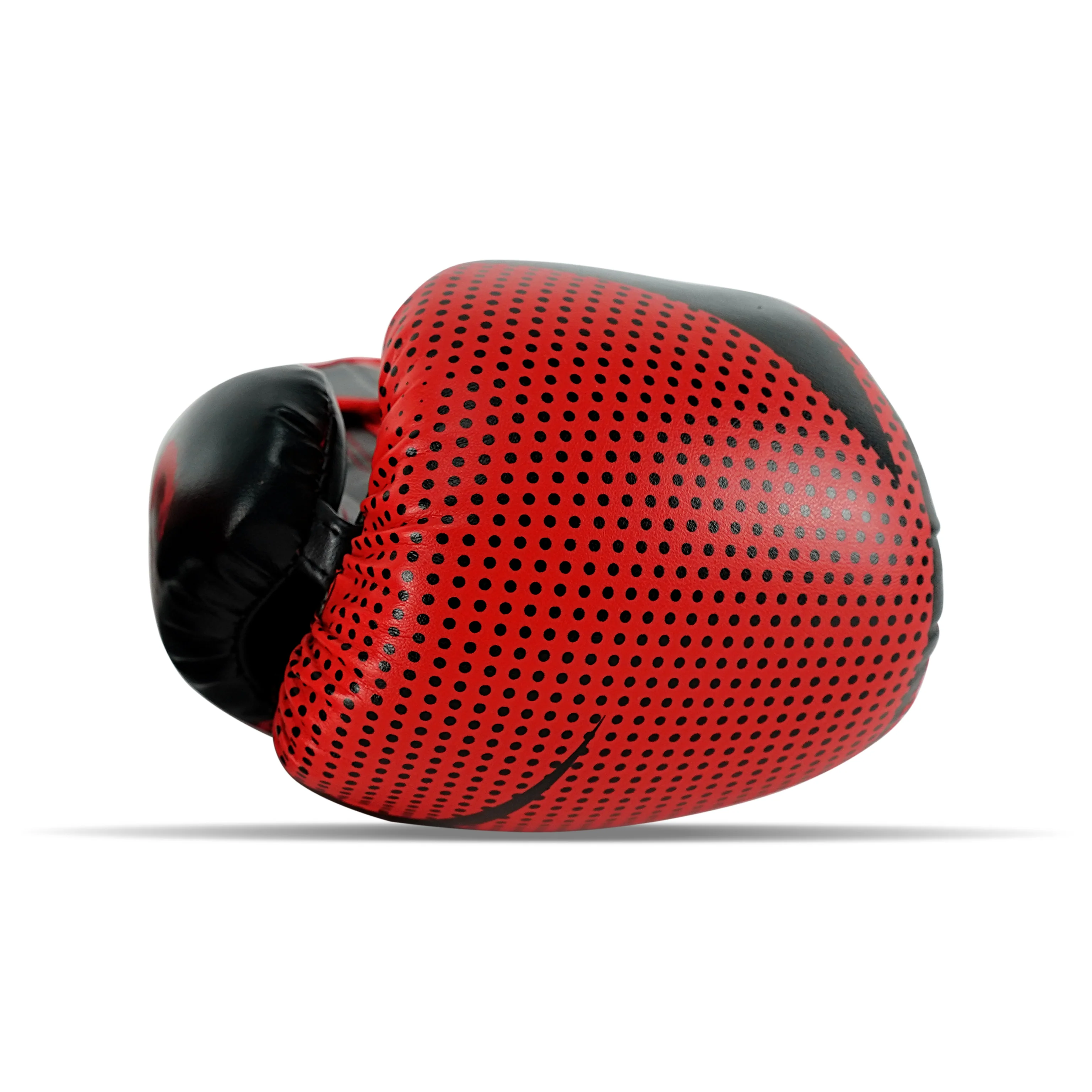 Krusher Red/Black Leather Boxing Gloves - Image 6