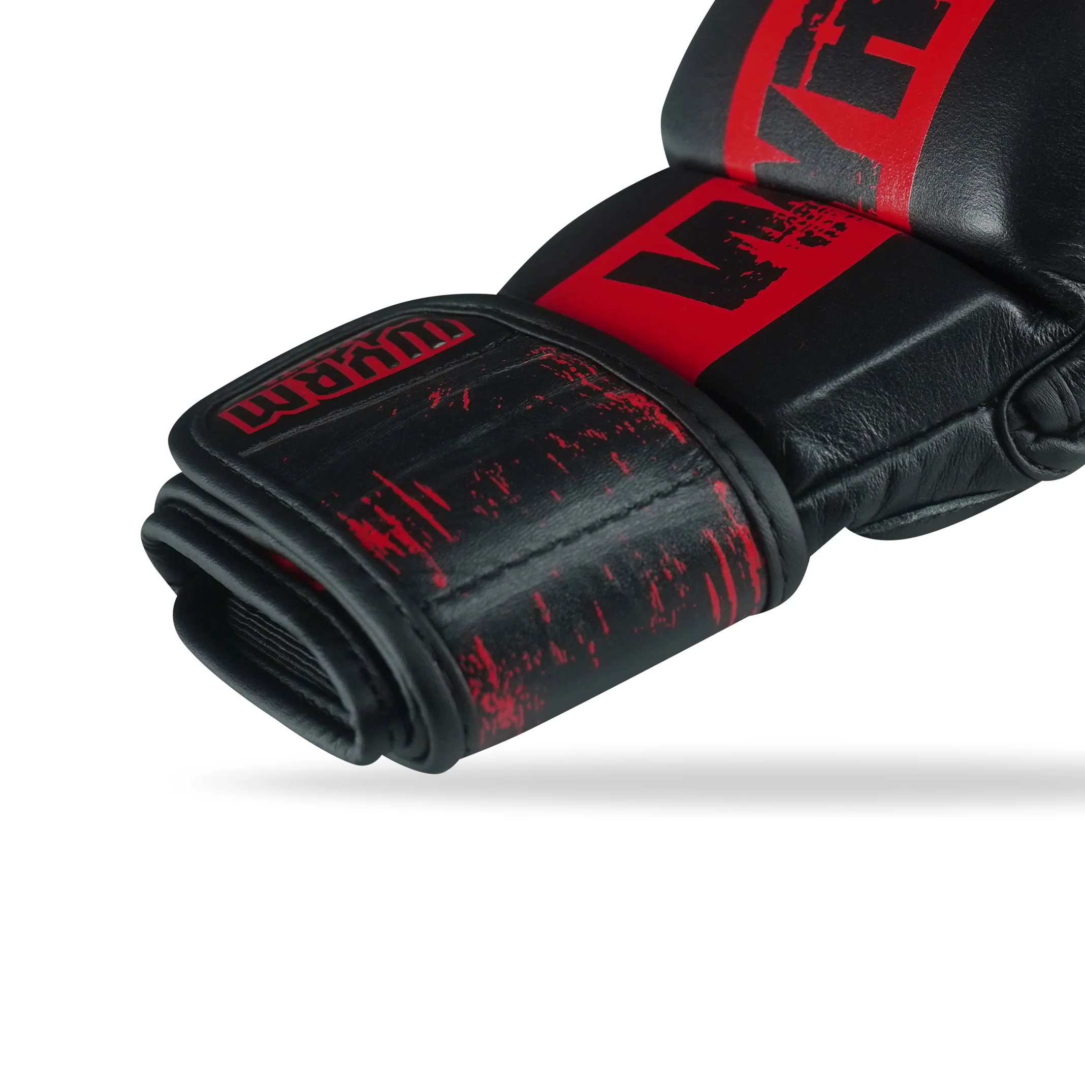 Pounder Black/Red Genuine Leather MMA Training Gloves - Image 4