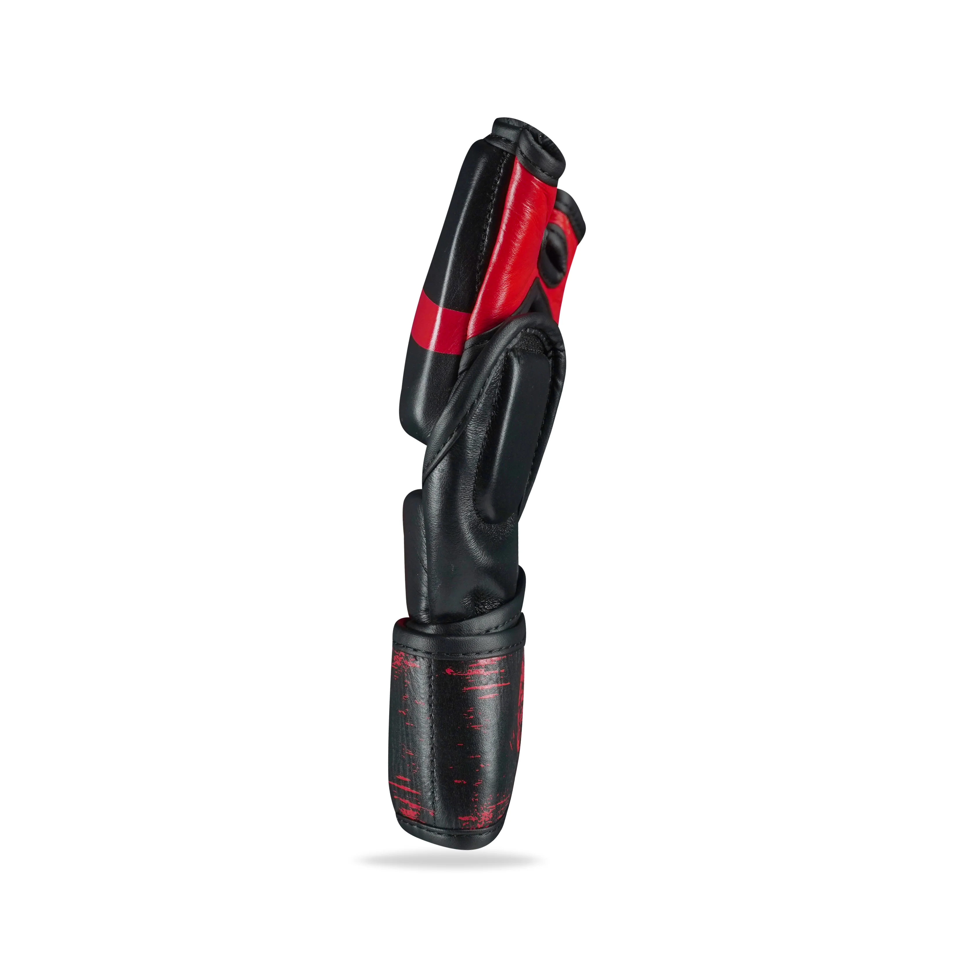 Pounder Black/Red Genuine Leather MMA Fight Gloves - Image 5