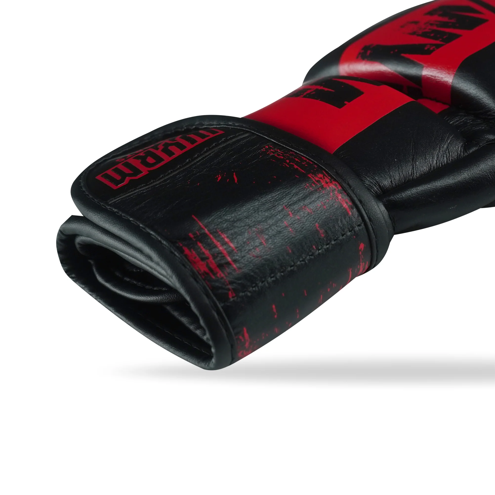 Pounder Black/Red Genuine Leather MMA Fight Gloves - Image 7