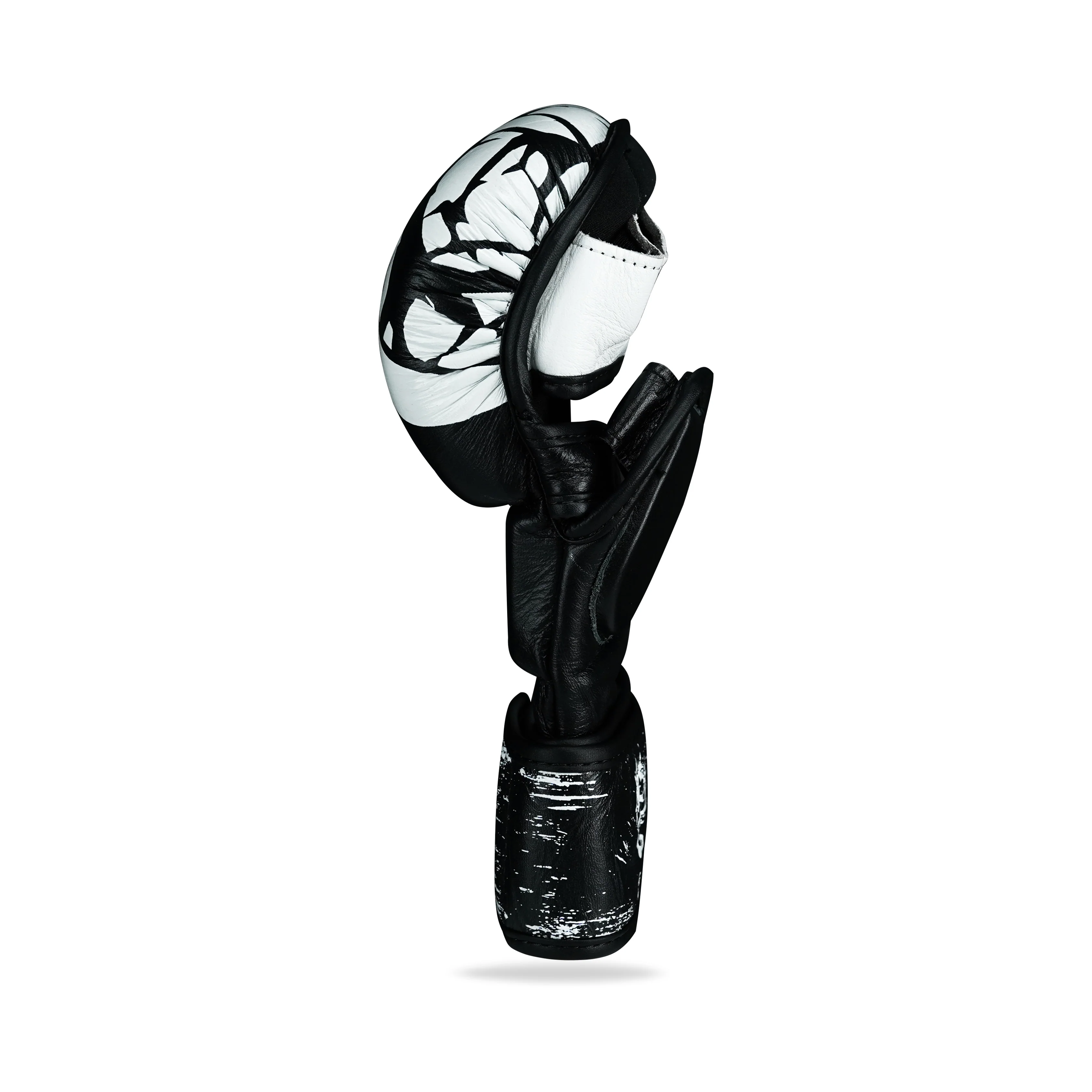 Pounder Black/White Genuine Leather MMA Training Gloves - Image 5
