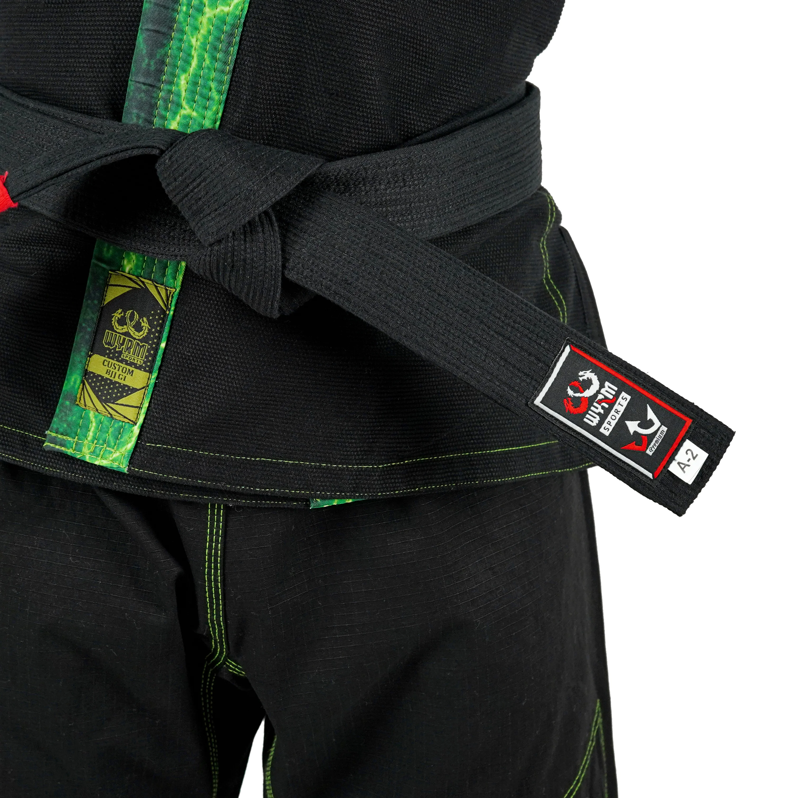 Premium Custom Black with Thunder Neon Lapel Brazilian Jiu Jitsu Gi - Image 5