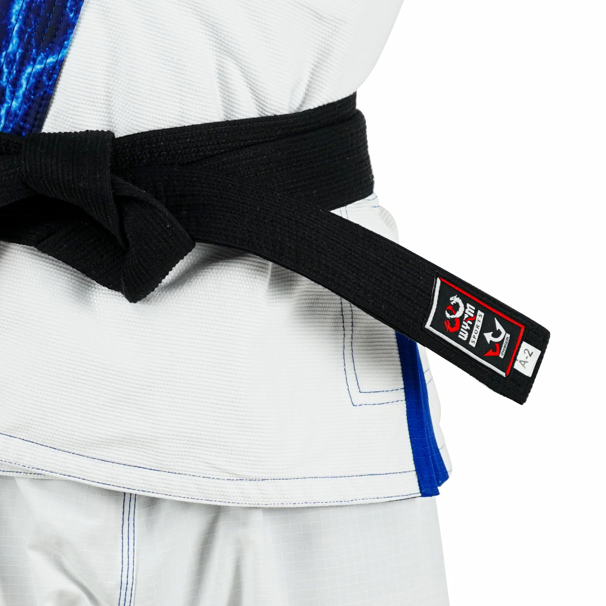 Premium Custom White with Thunder Blue Lapel Brazilian Jiu Jitsu Gi - Image 5