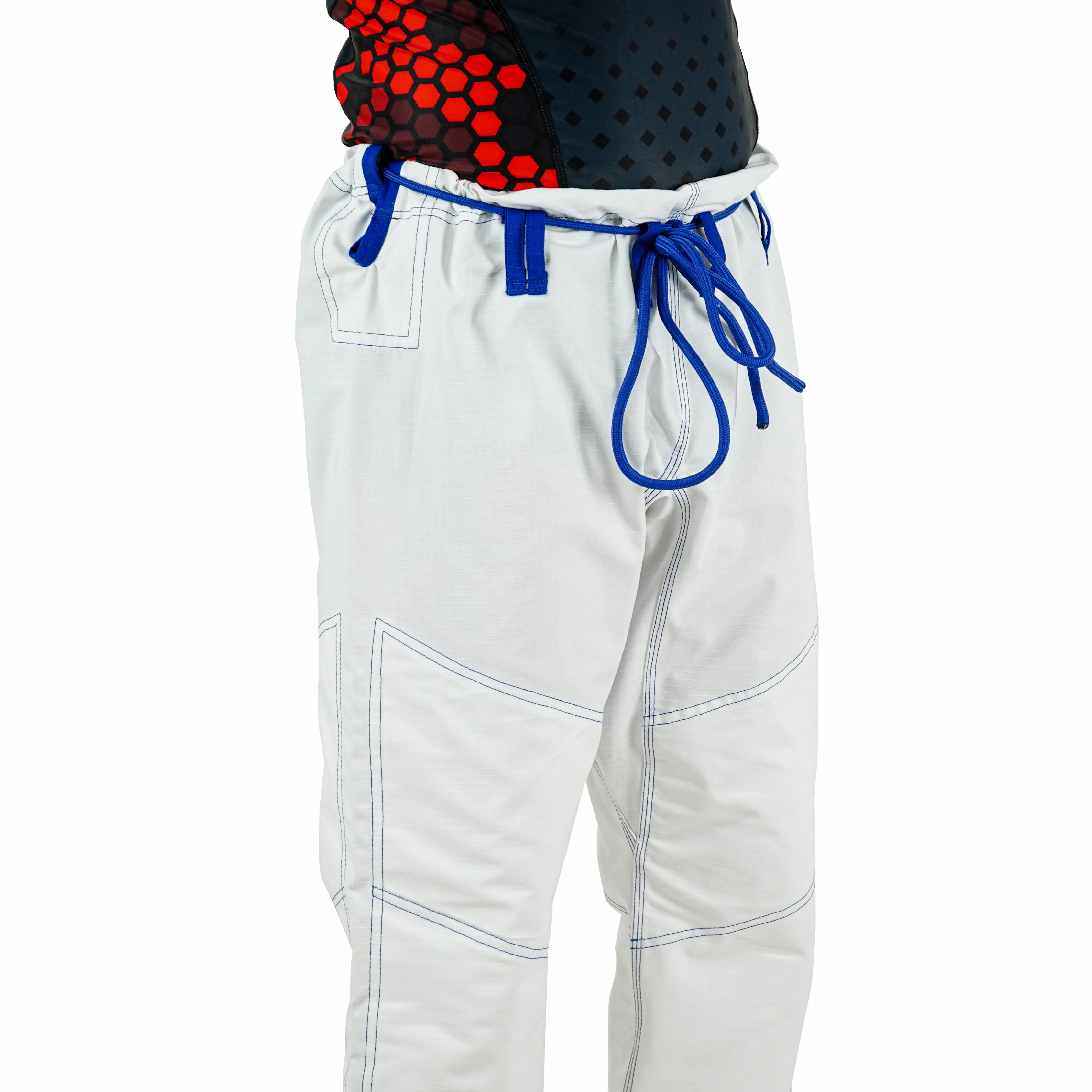 Premium Custom White with Thunder Blue Lapel Brazilian Jiu Jitsu Gi - Image 6