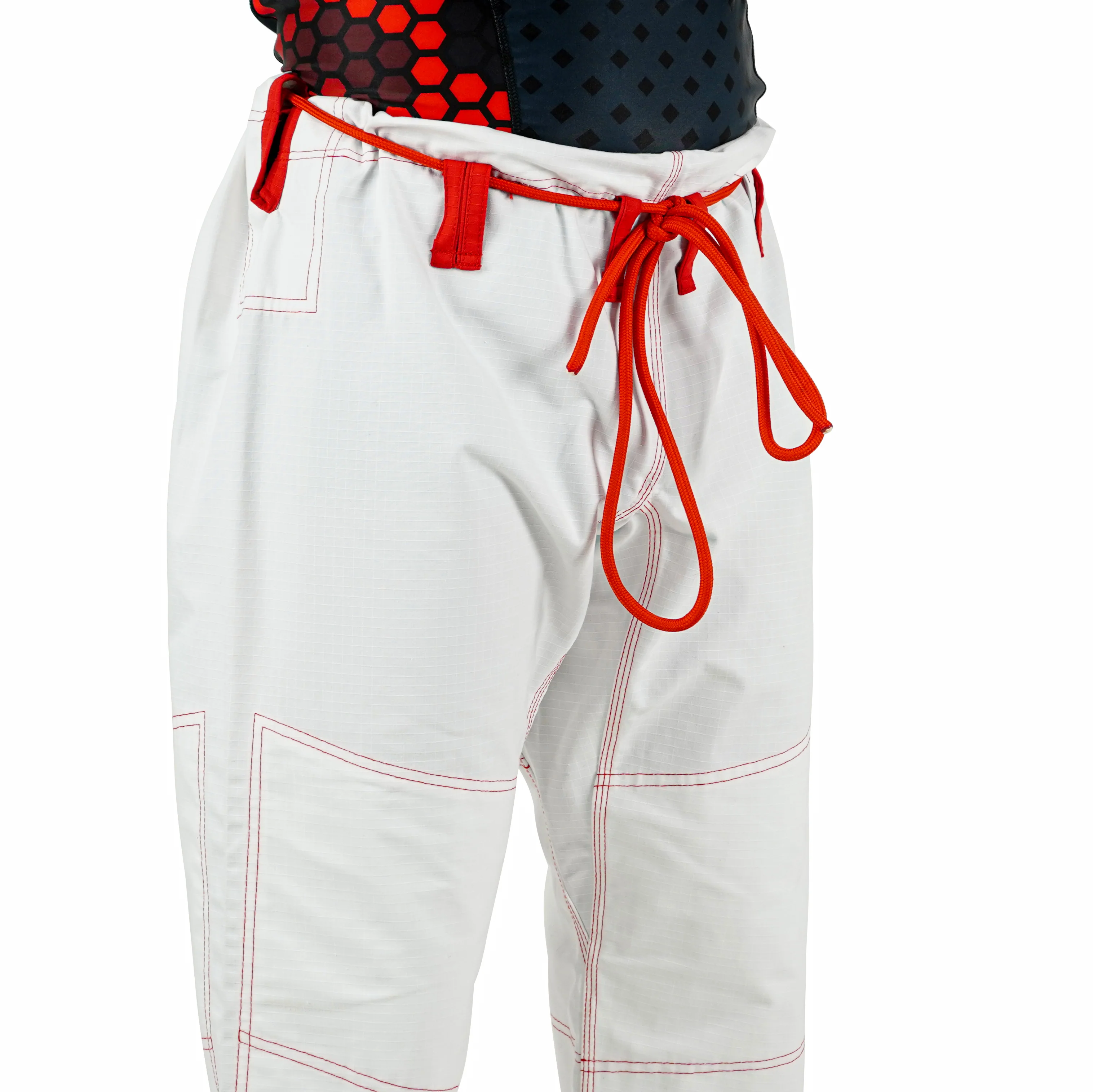 Premium Custom White with Thunder Red Lapel Brazilian Jiu Jitsu Gi - Image 5