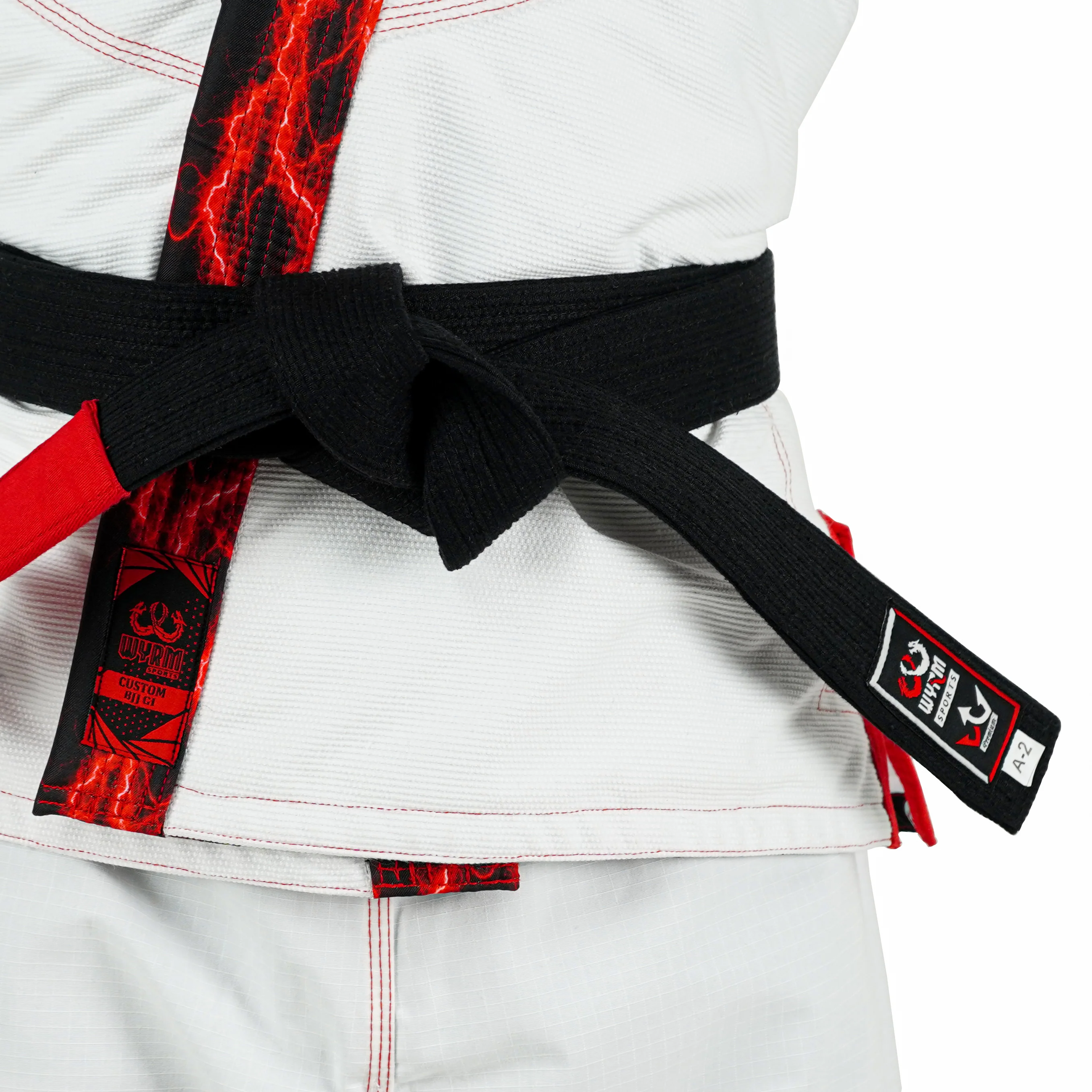 Premium Custom White with Thunder Red Lapel Brazilian Jiu Jitsu Gi - Image 6