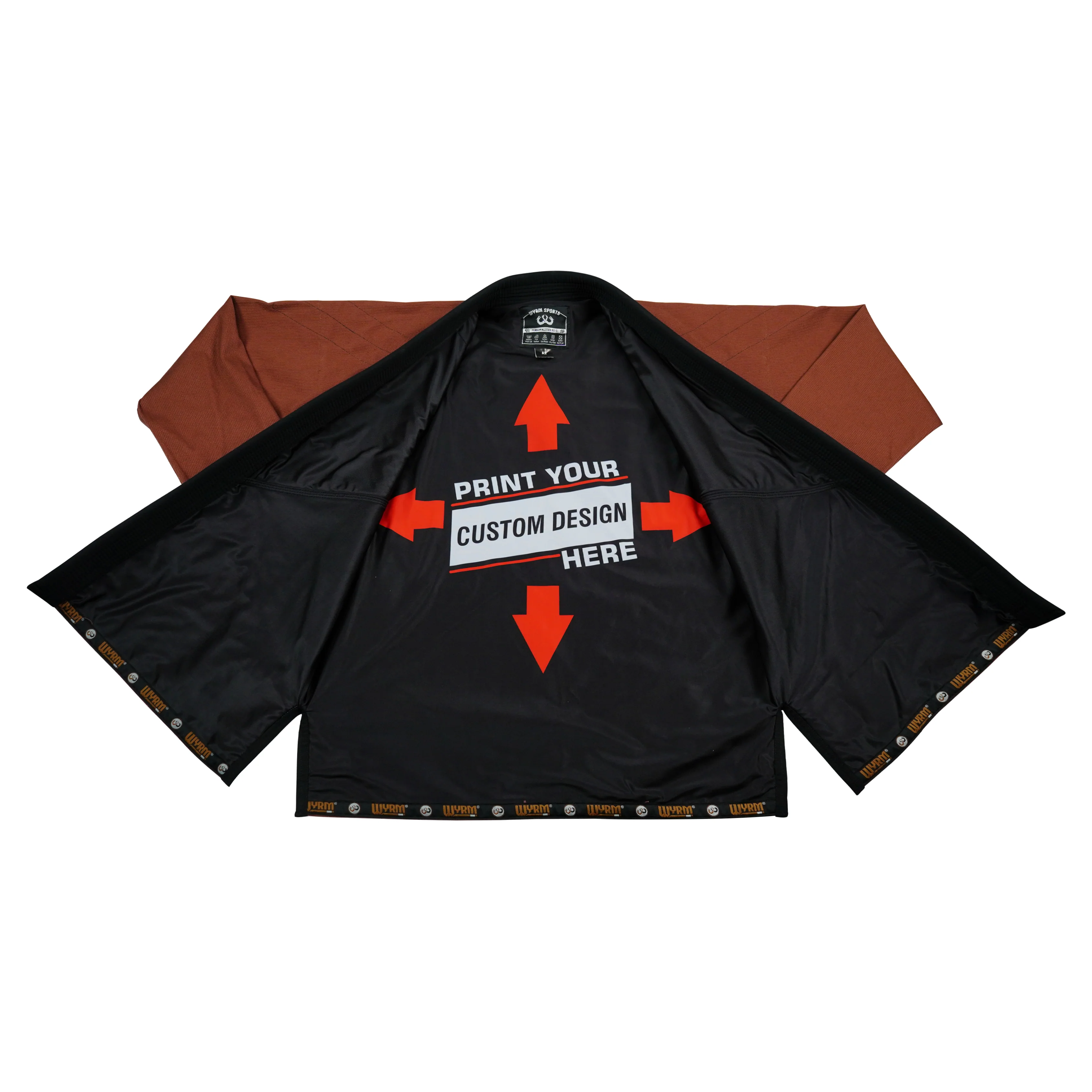 Premium Customized Logo Brown with Black Lapel Brazilian Jiu Jitsu Gi