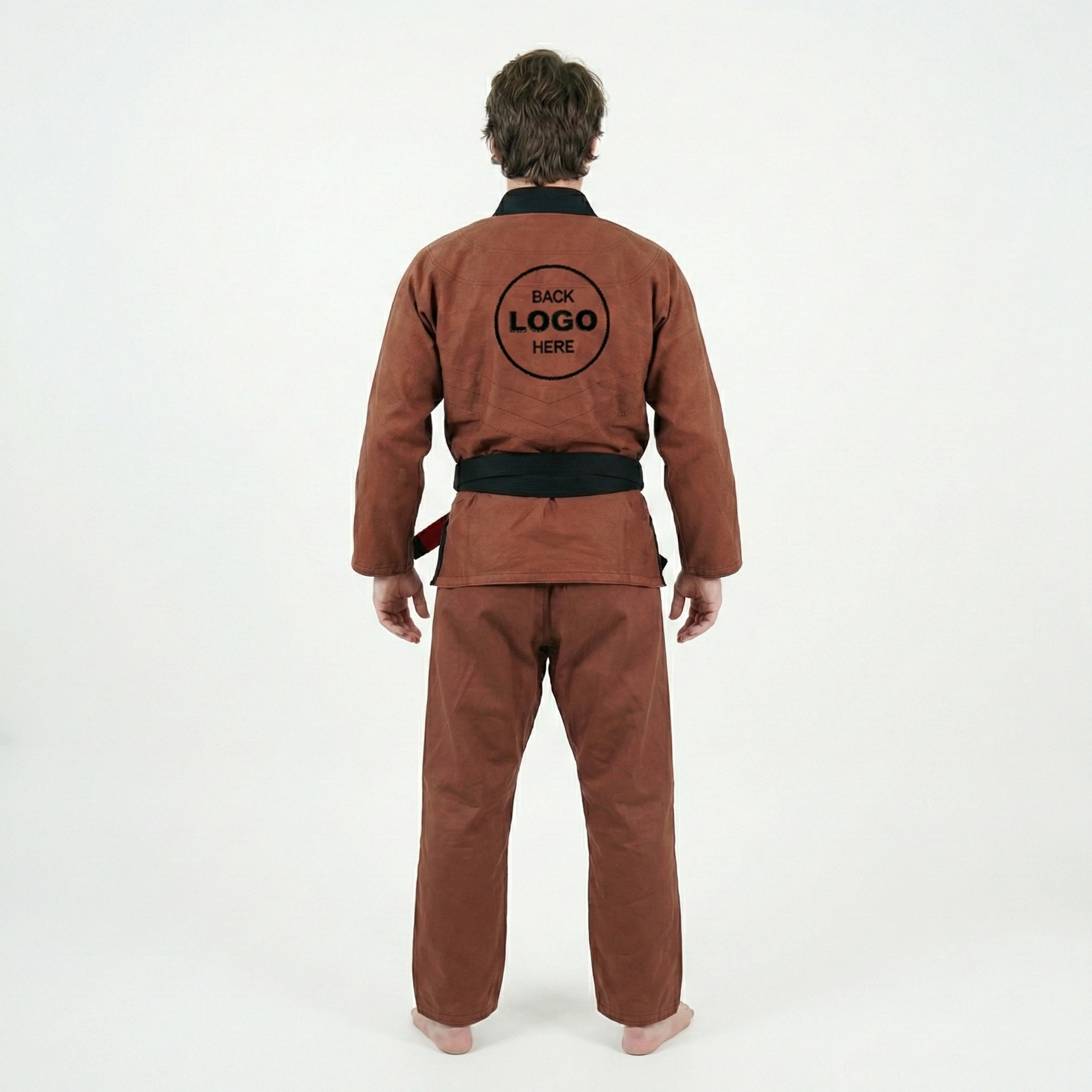 Premium Customized Logo Brown with Black Lapel Brazilian Jiu Jitsu Gi - Image 4