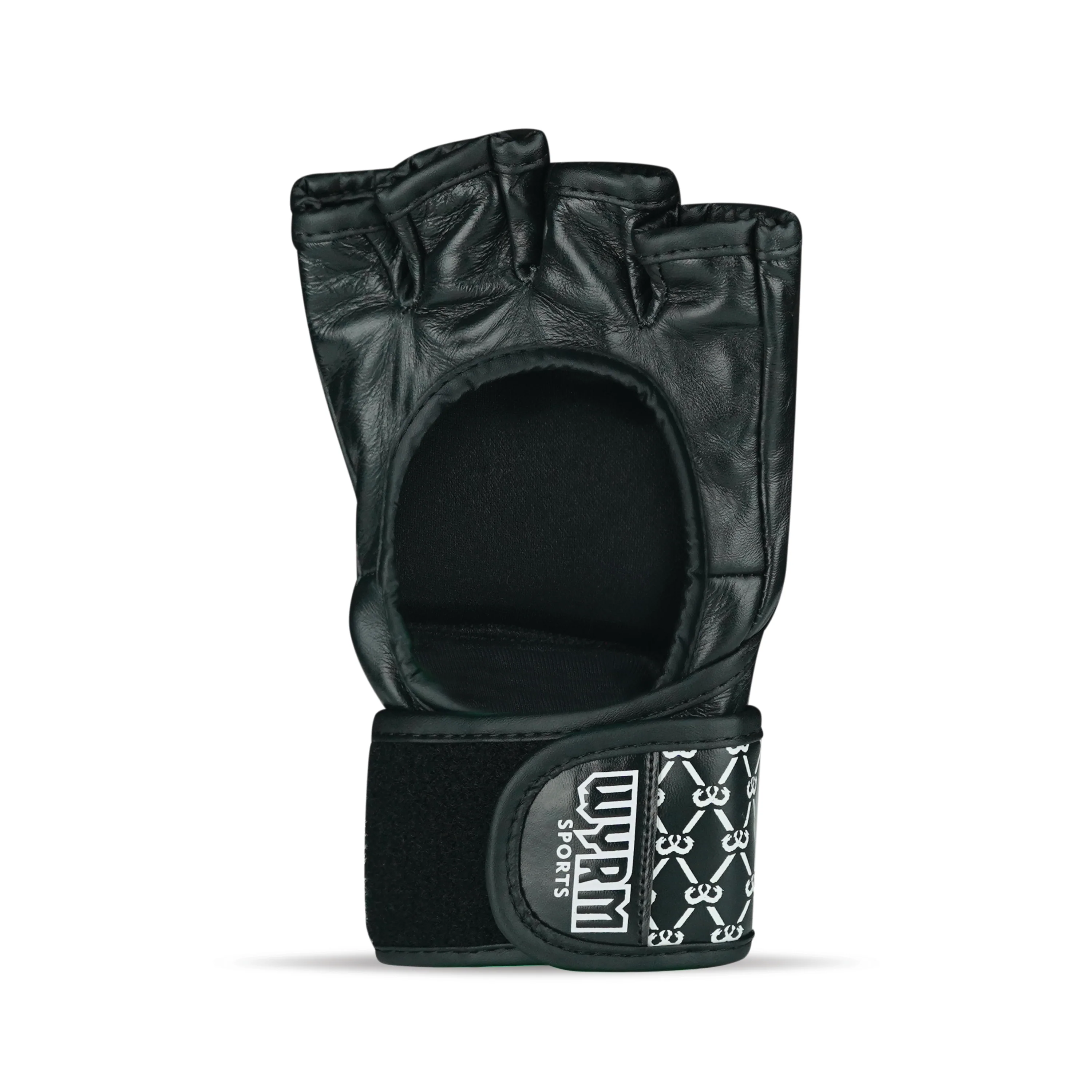 Pro Black MMA Fight Genuine Leather Gloves - Image 3