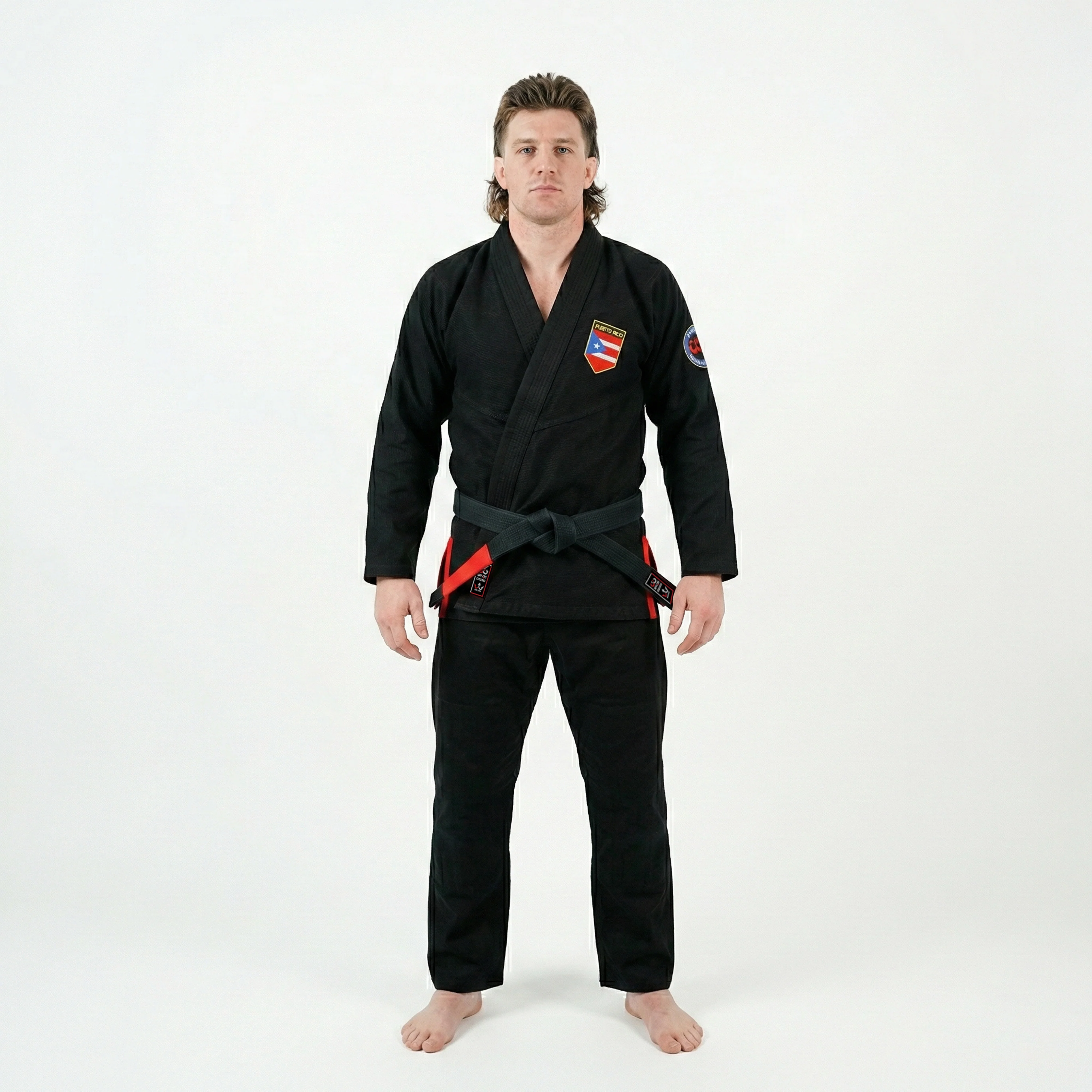 Puerto Rican Black Brazilian Jiu Jitsu Gi With Built-in Rash Guard - Image 3