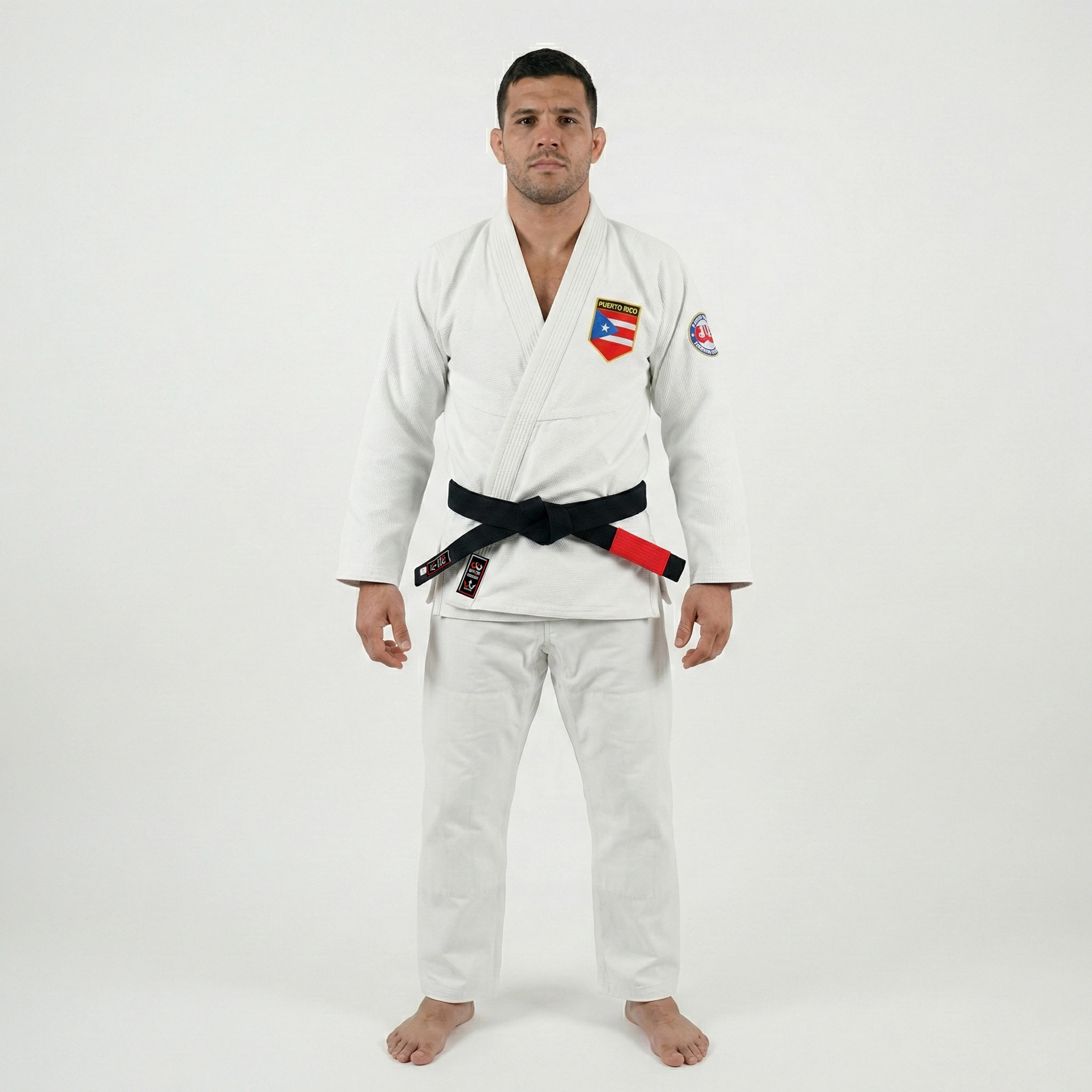 Puerto Rican White Brazilian Jiu Jitsu Gi With Built-in Rash Guard - Image 3