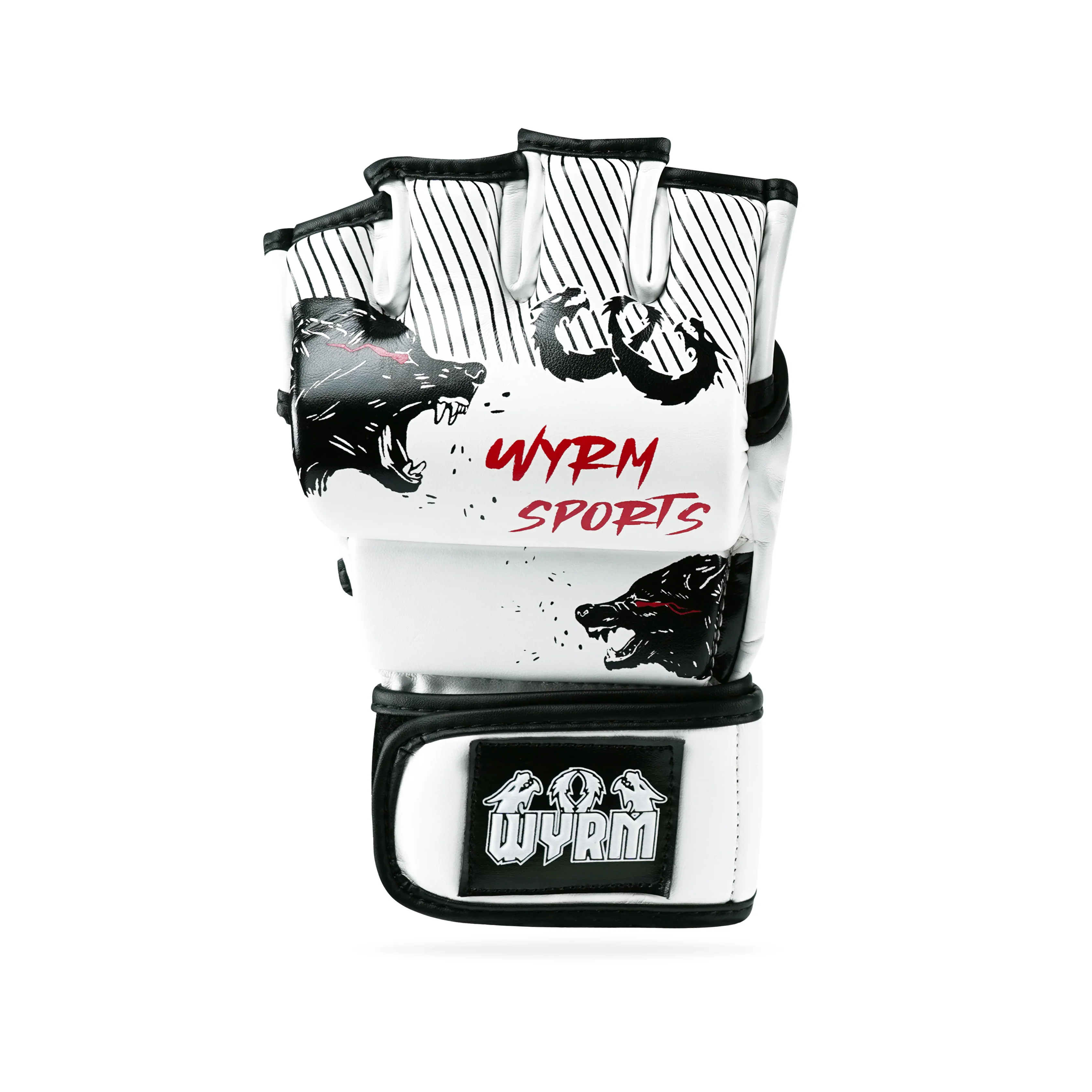 Wolf White MMA Fight Gloves - Image 3